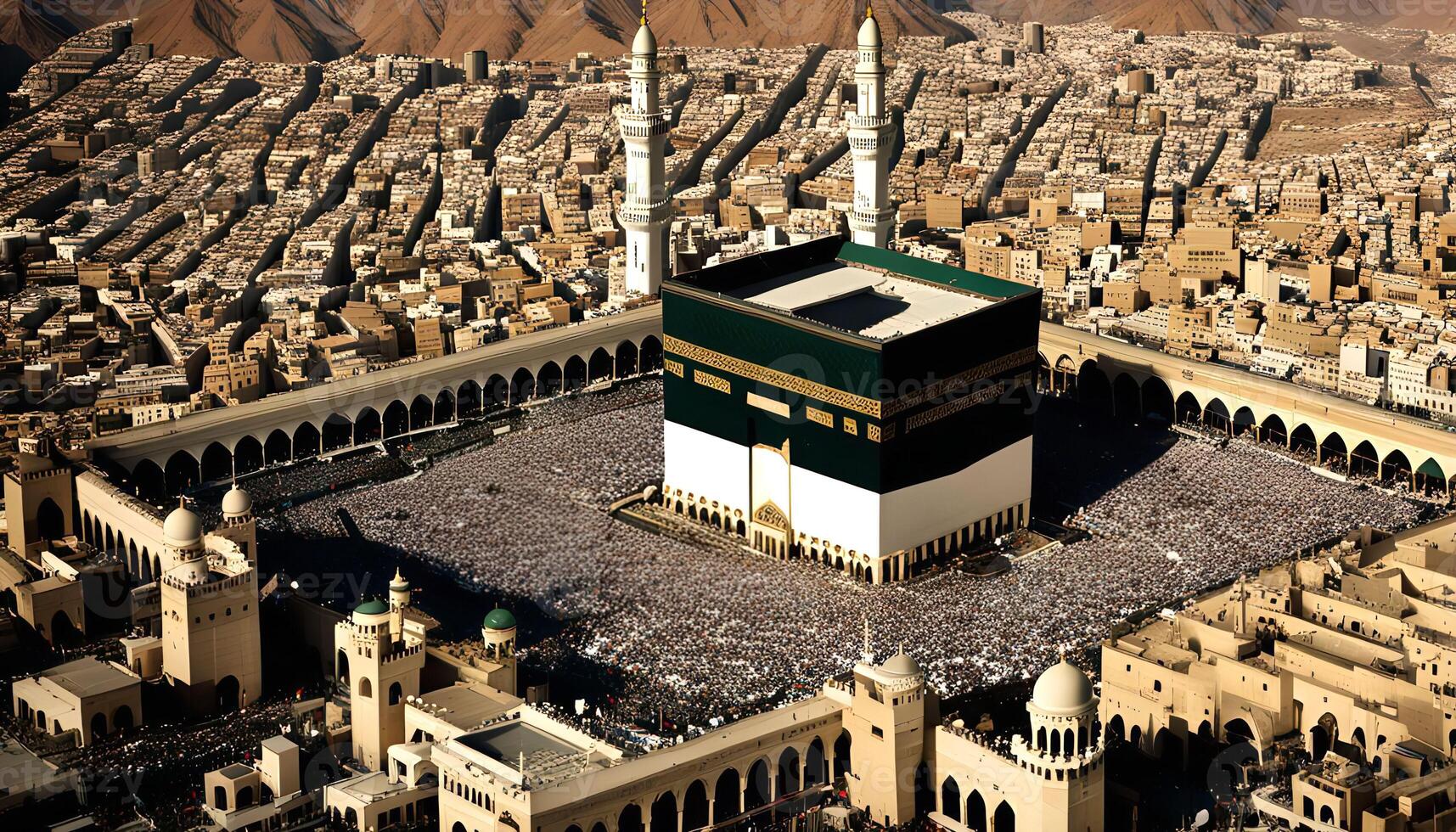 Aerial View of the Kaaba in Mecca photo