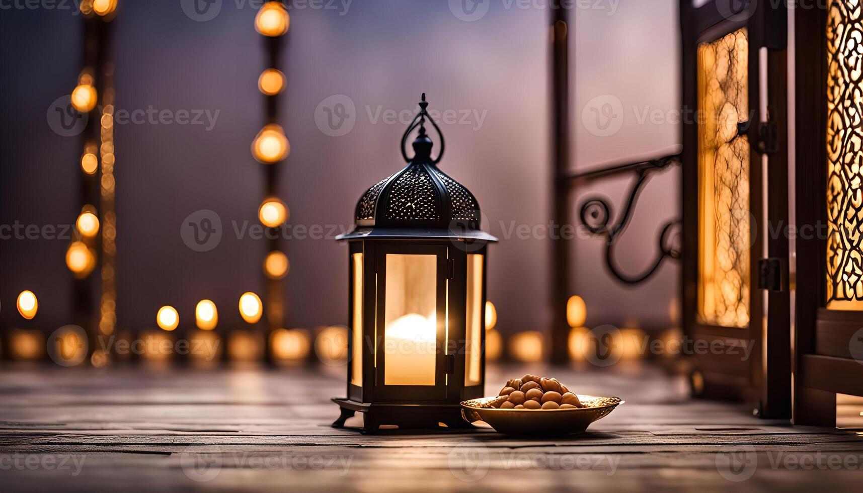 Lantern with Candle and Dates photo