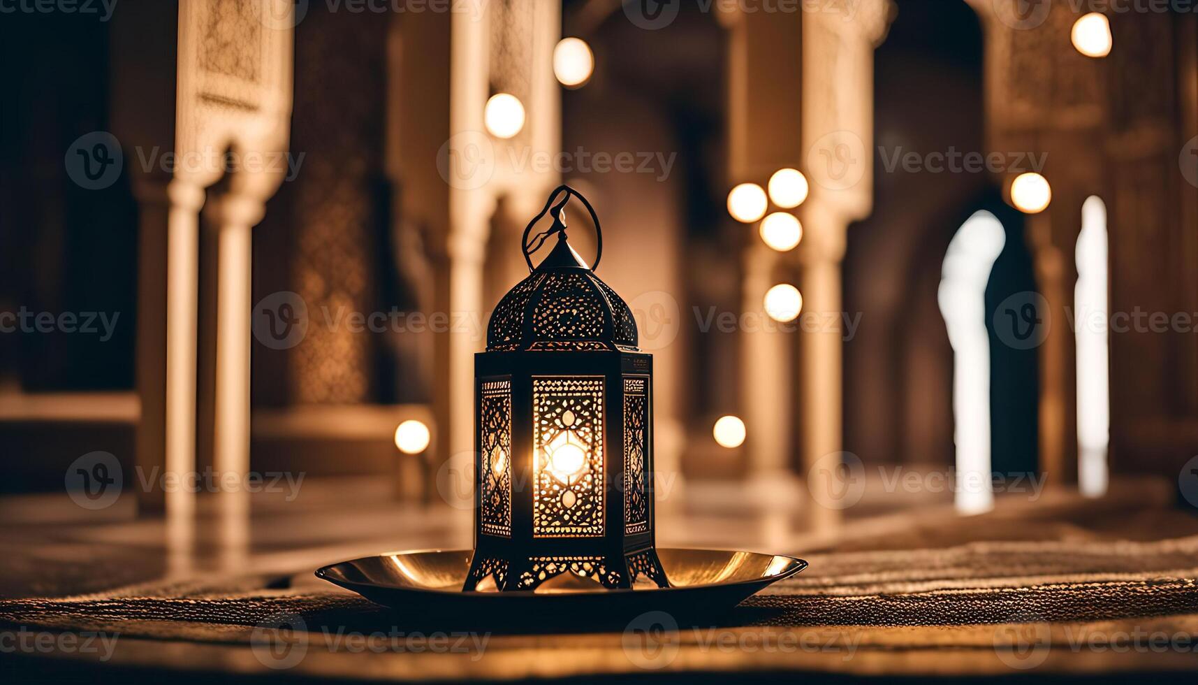 Ornate Lantern in a Mosque photo
