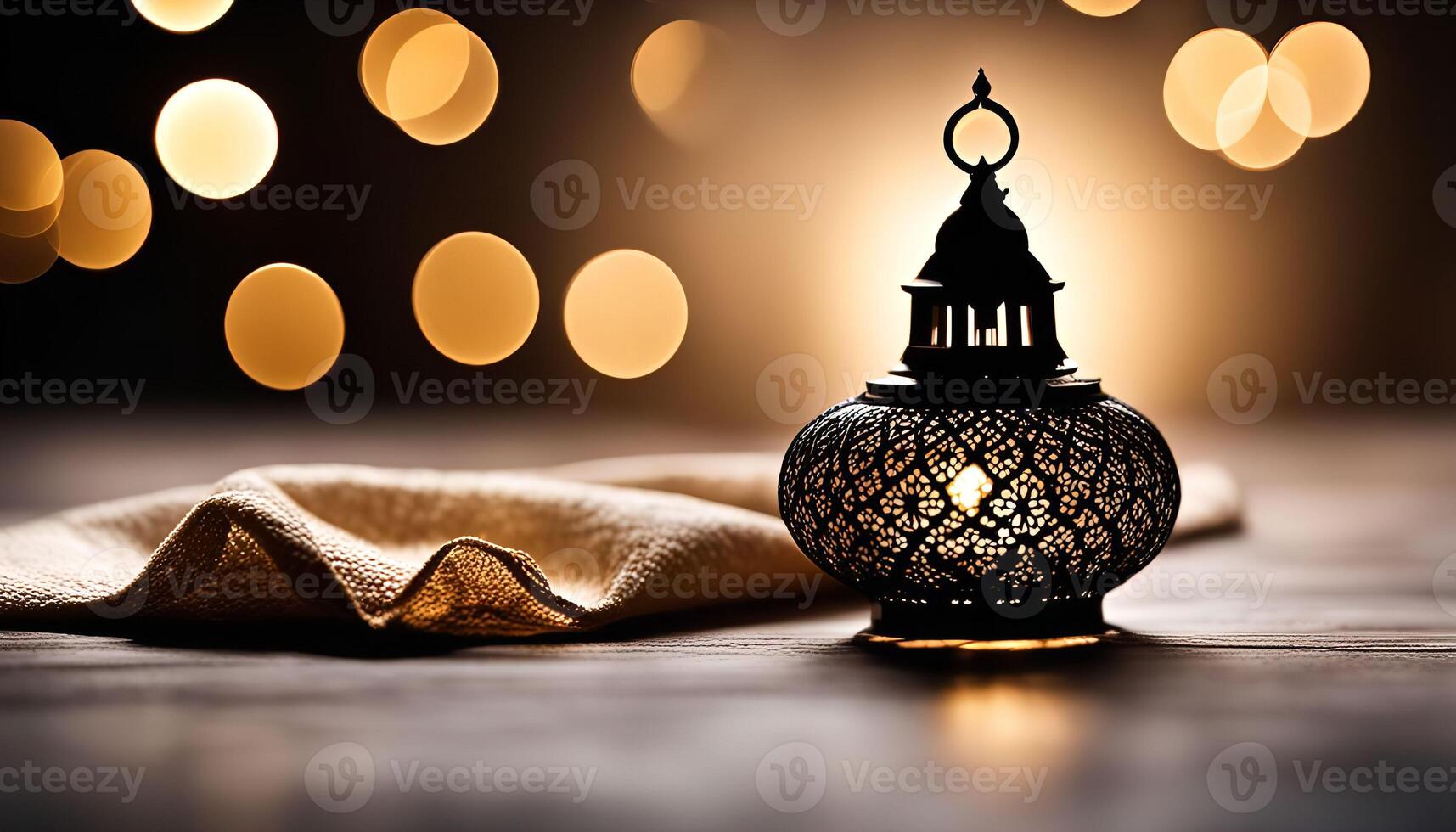 Ornate Lantern with Warm Glow photo