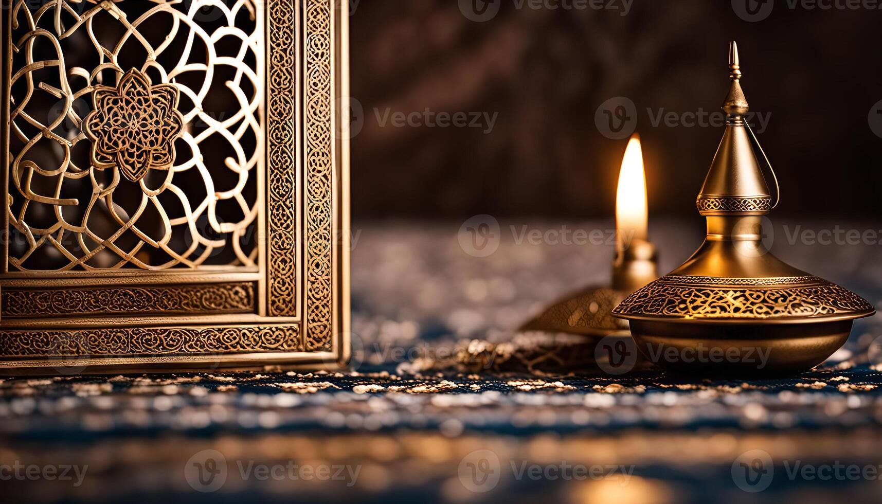 Ornate Brass Lanterns with Intricate Designs photo