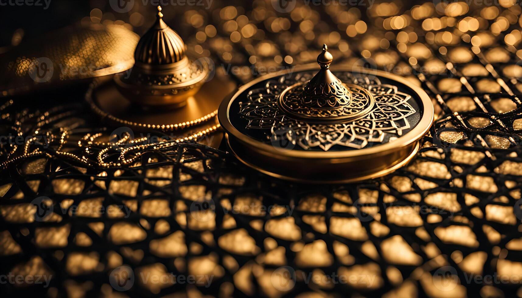 Ornate Golden Incense Burners photo