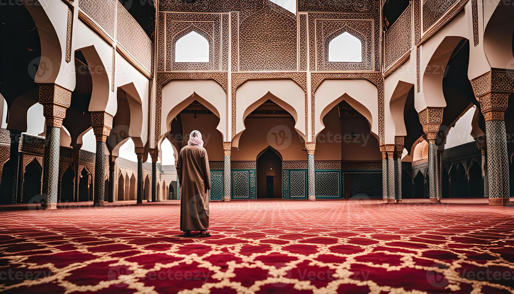 Man Praying in a Mosque photo