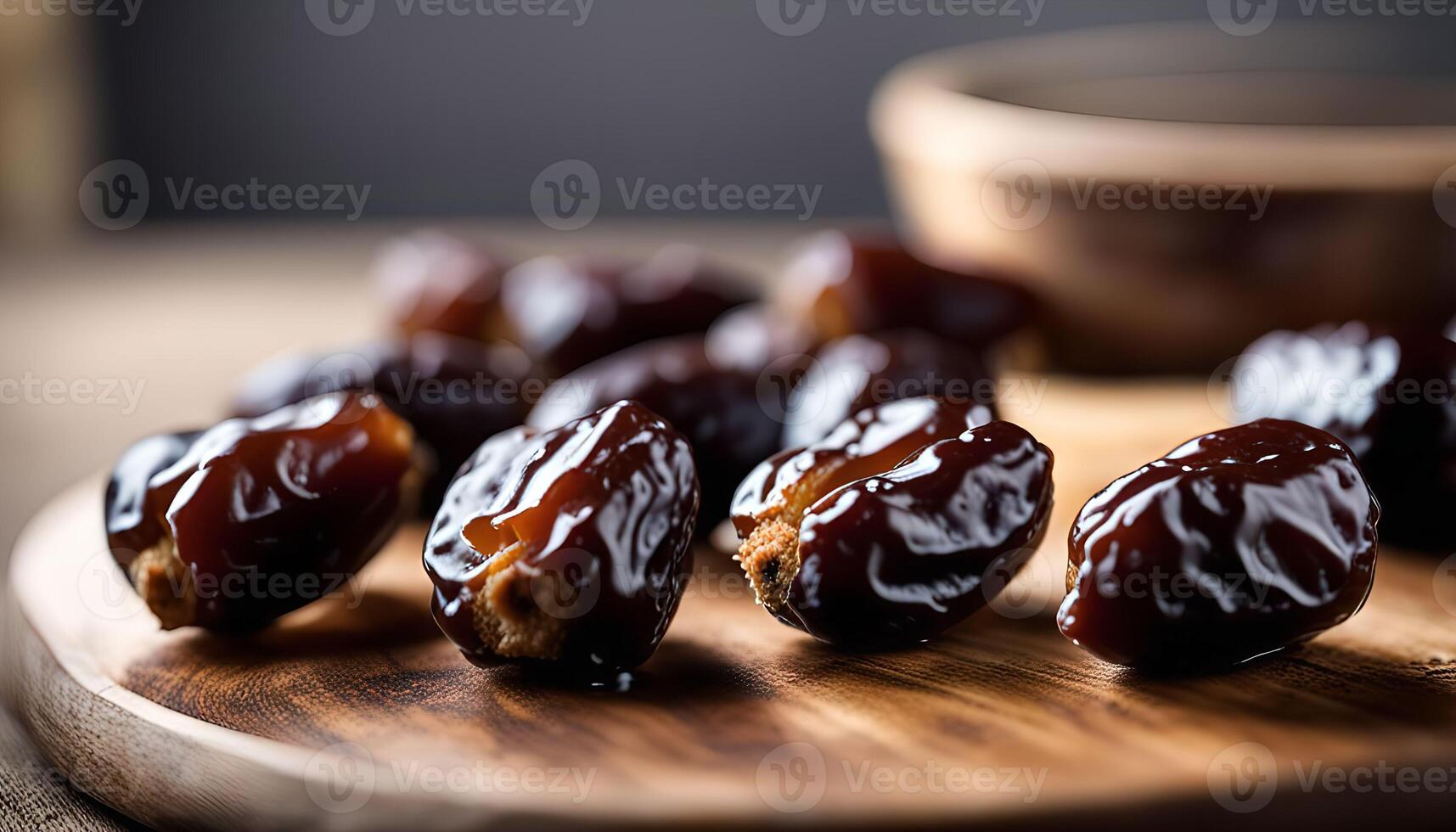 Dates coated in chocolate photo