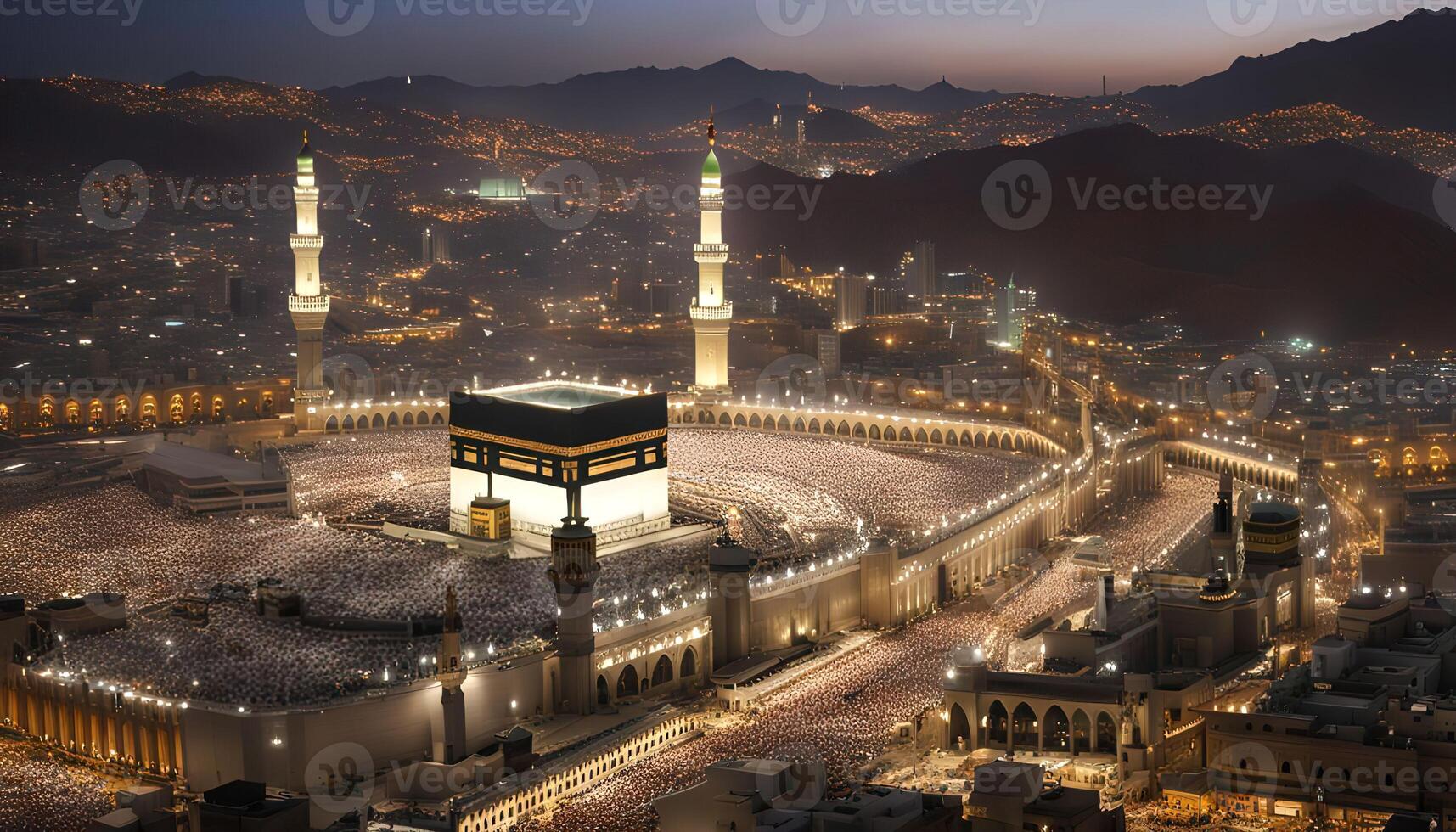 Aerial View of the Kaaba in Mecca photo