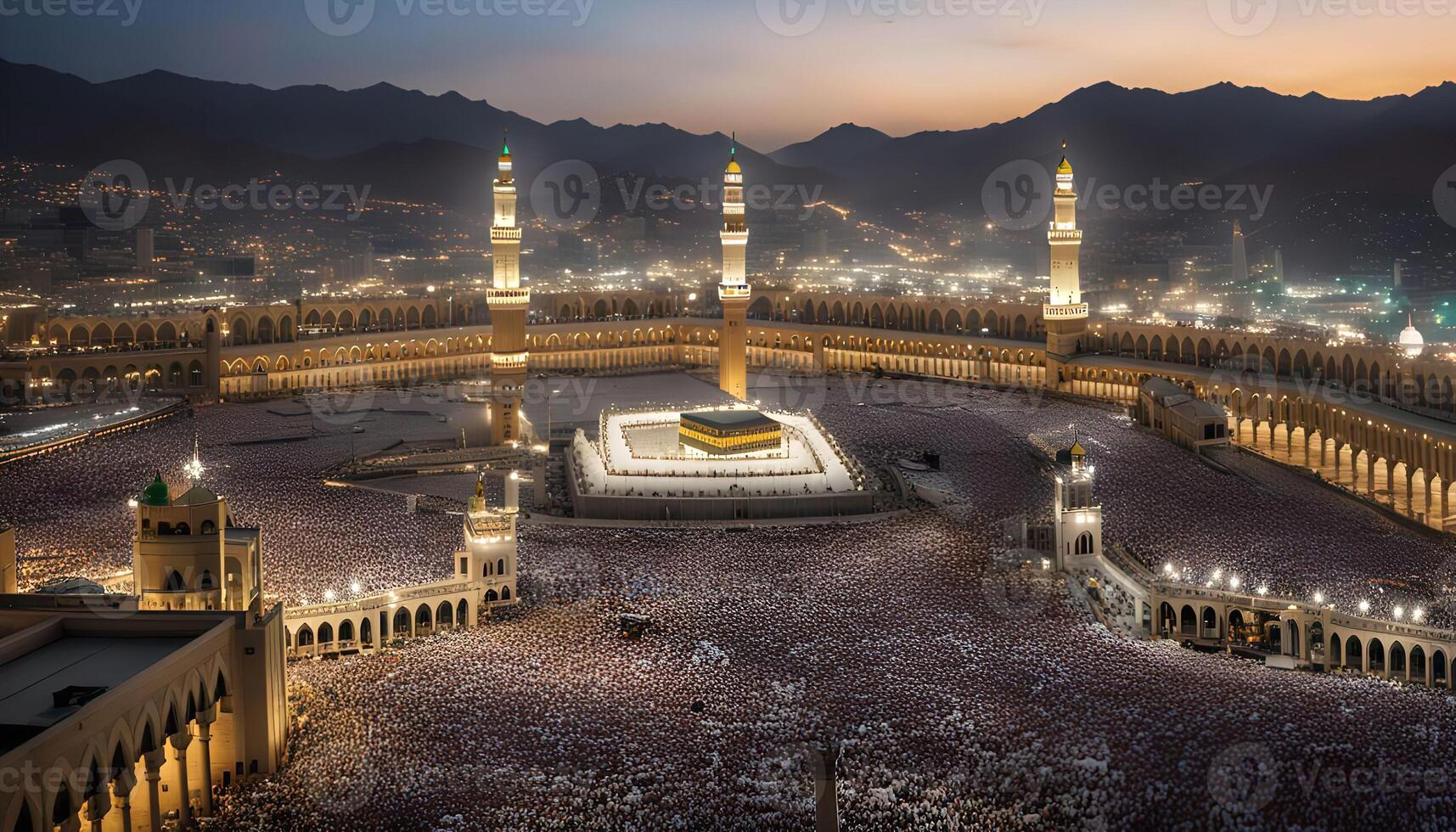 Aerial View of the Kaaba During Hajj photo
