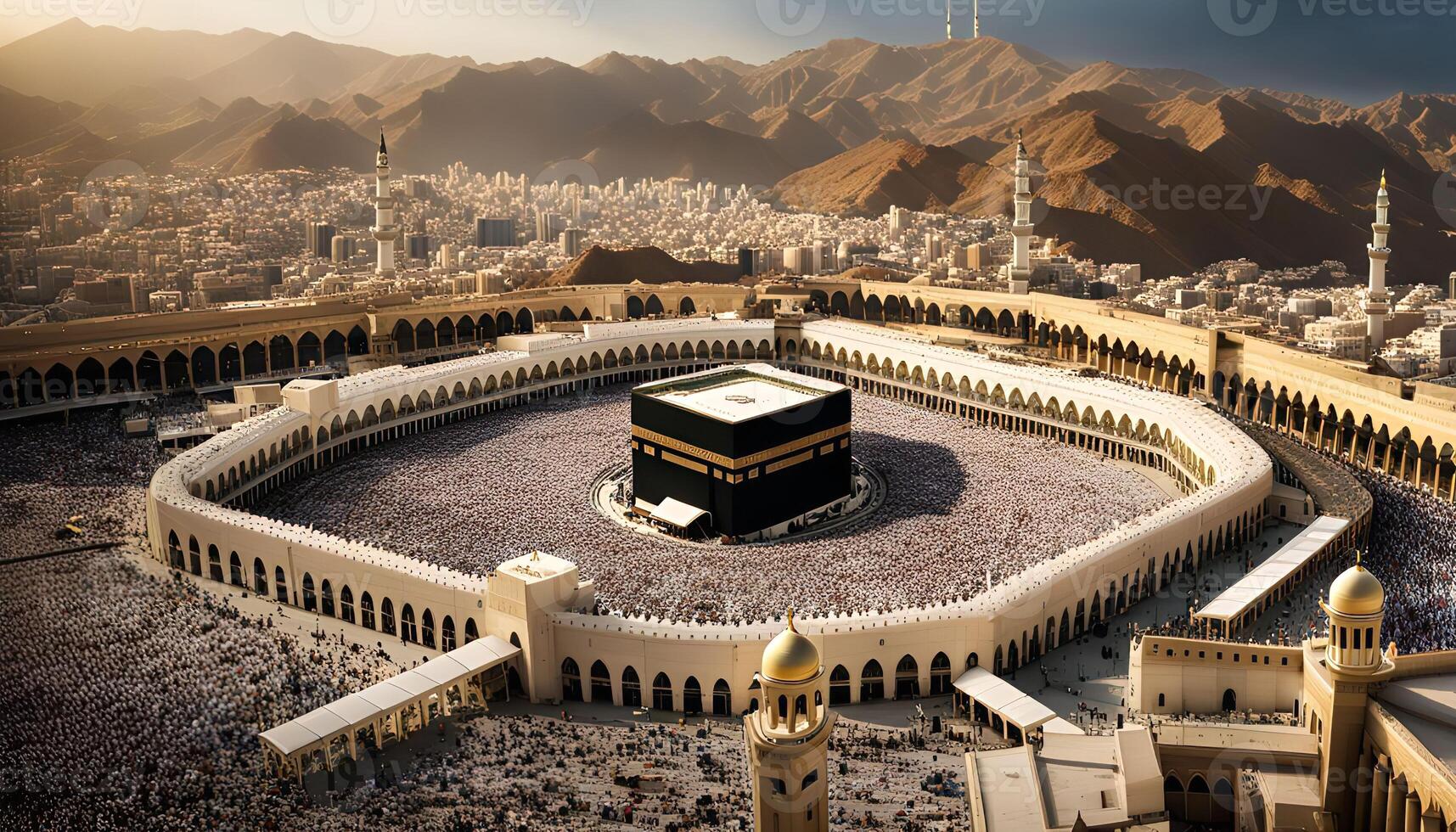 Aerial View of the Kaaba in Mecca photo