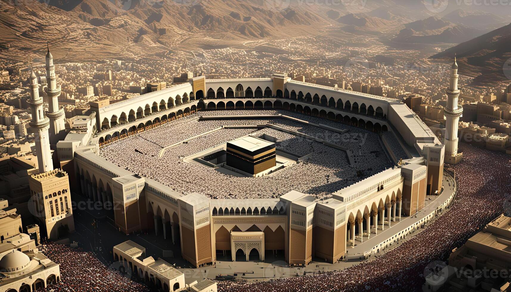 Aerial View of the Kaaba in Mecca photo