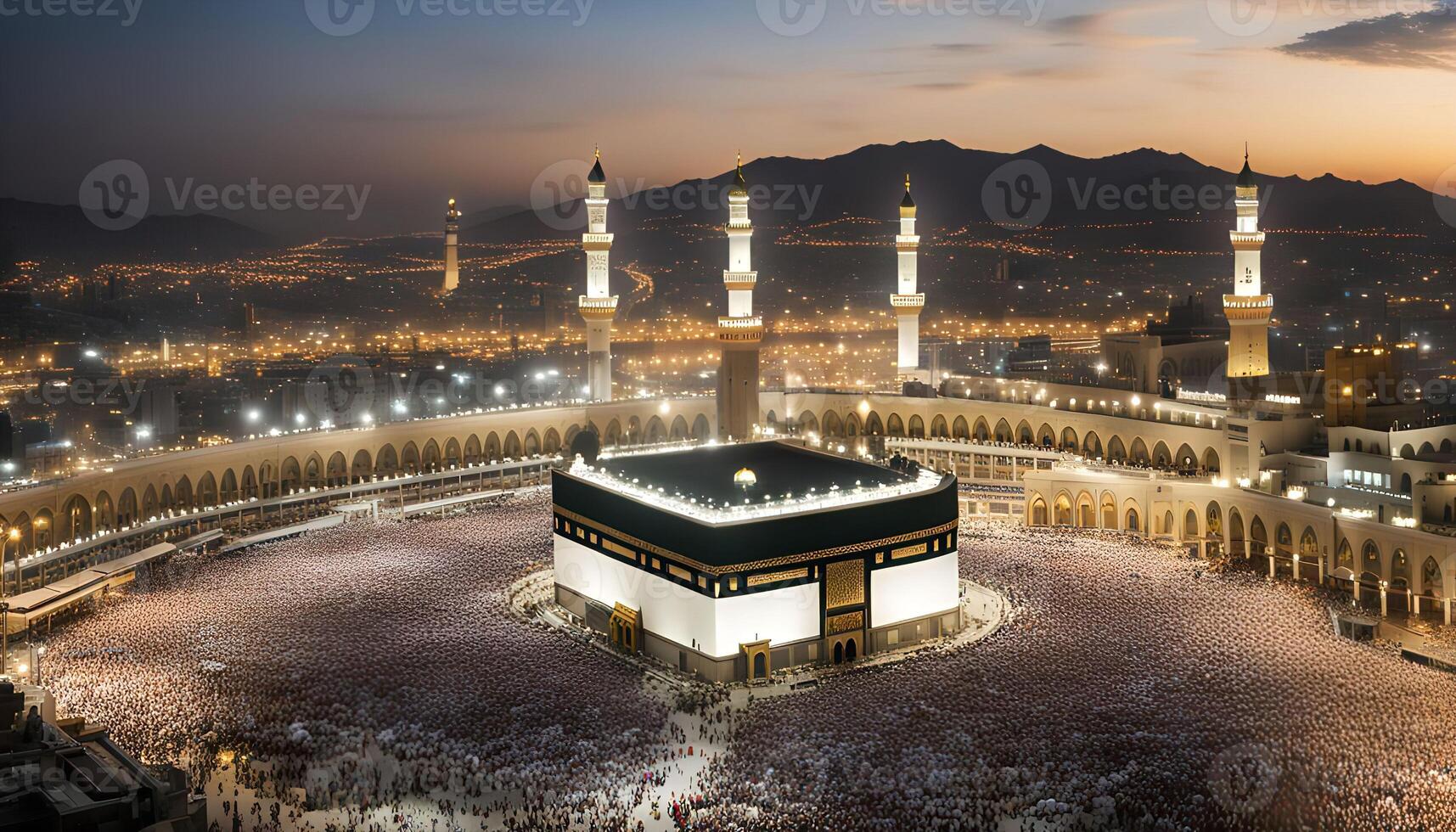 Aerial View of the Kaaba in Mecca During Hajj photo