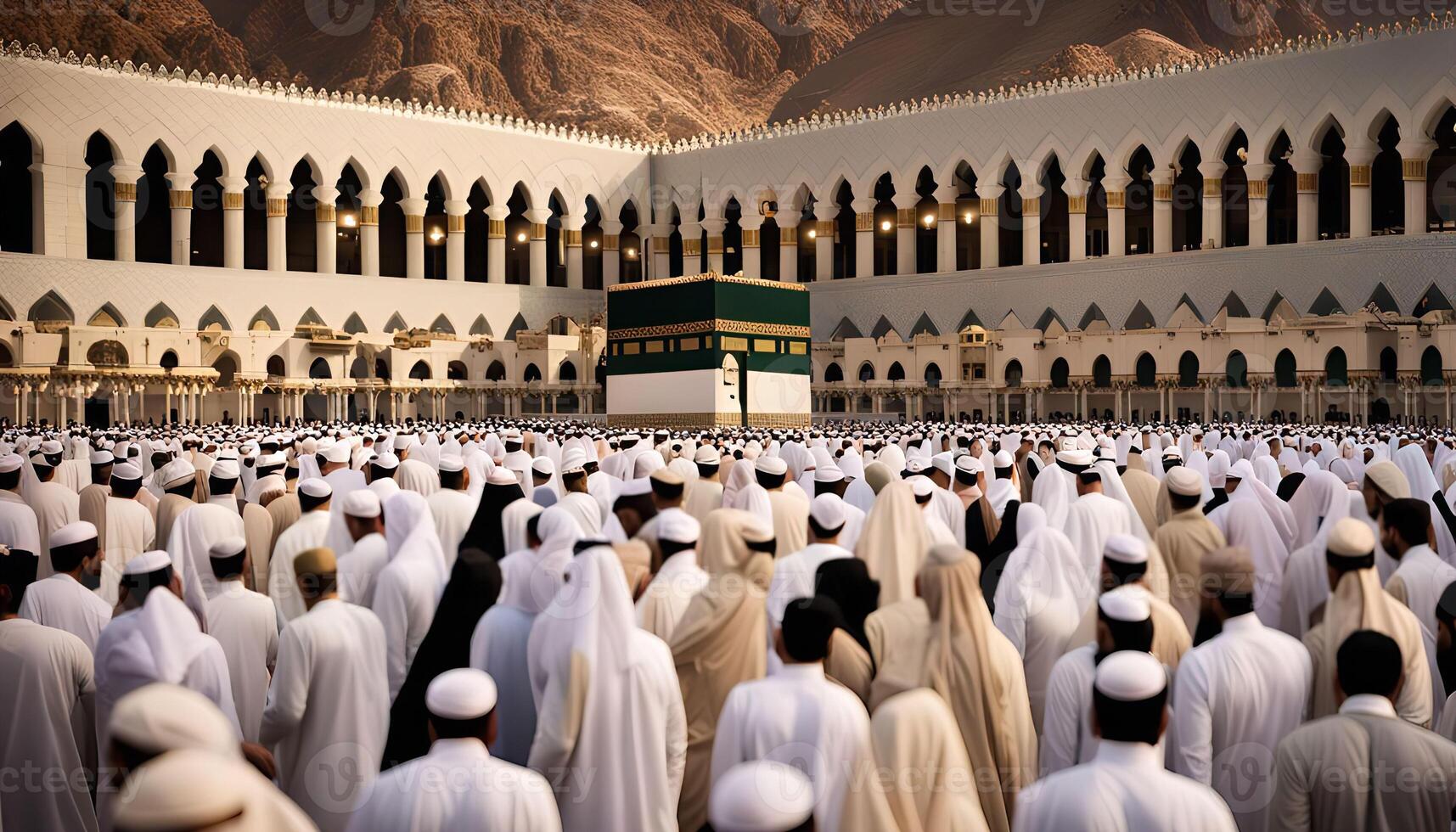 Pilgrims Gathering at the Kaaba in Mecca photo
