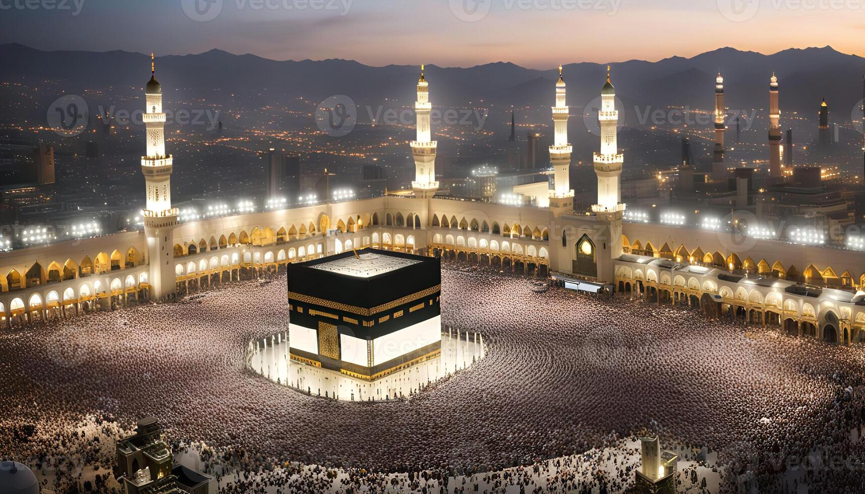 Aerial View of the Kaaba in Mecca photo