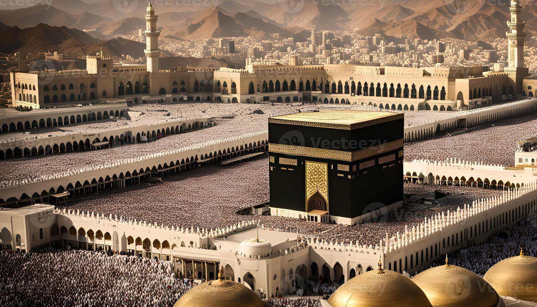 Aerial View of the Kaaba in Mecca photo