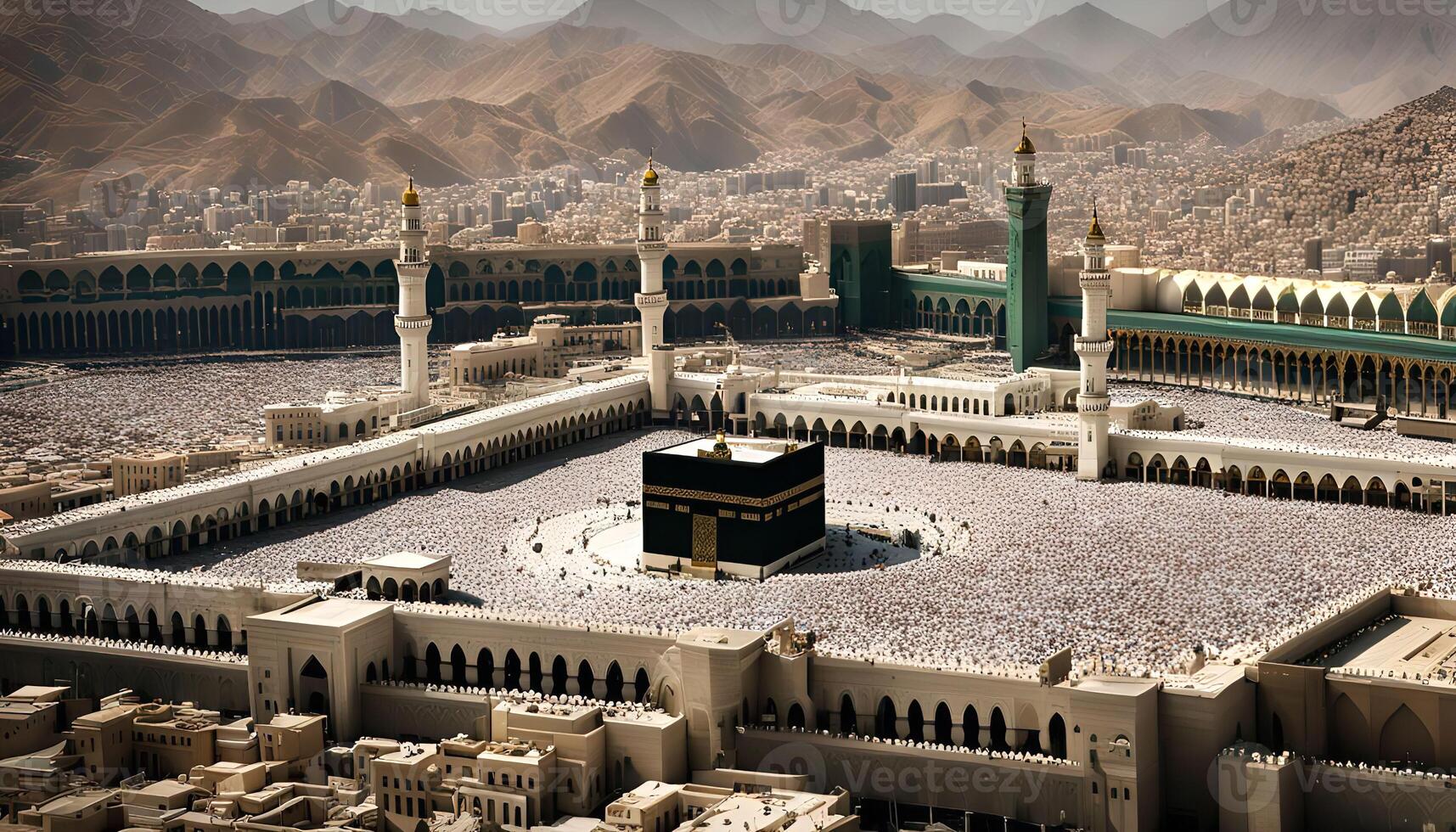 Aerial View of the Kaaba in Mecca photo