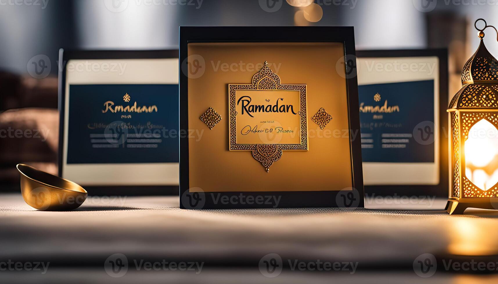 Ramadan Celebration with Golden Decorations photo