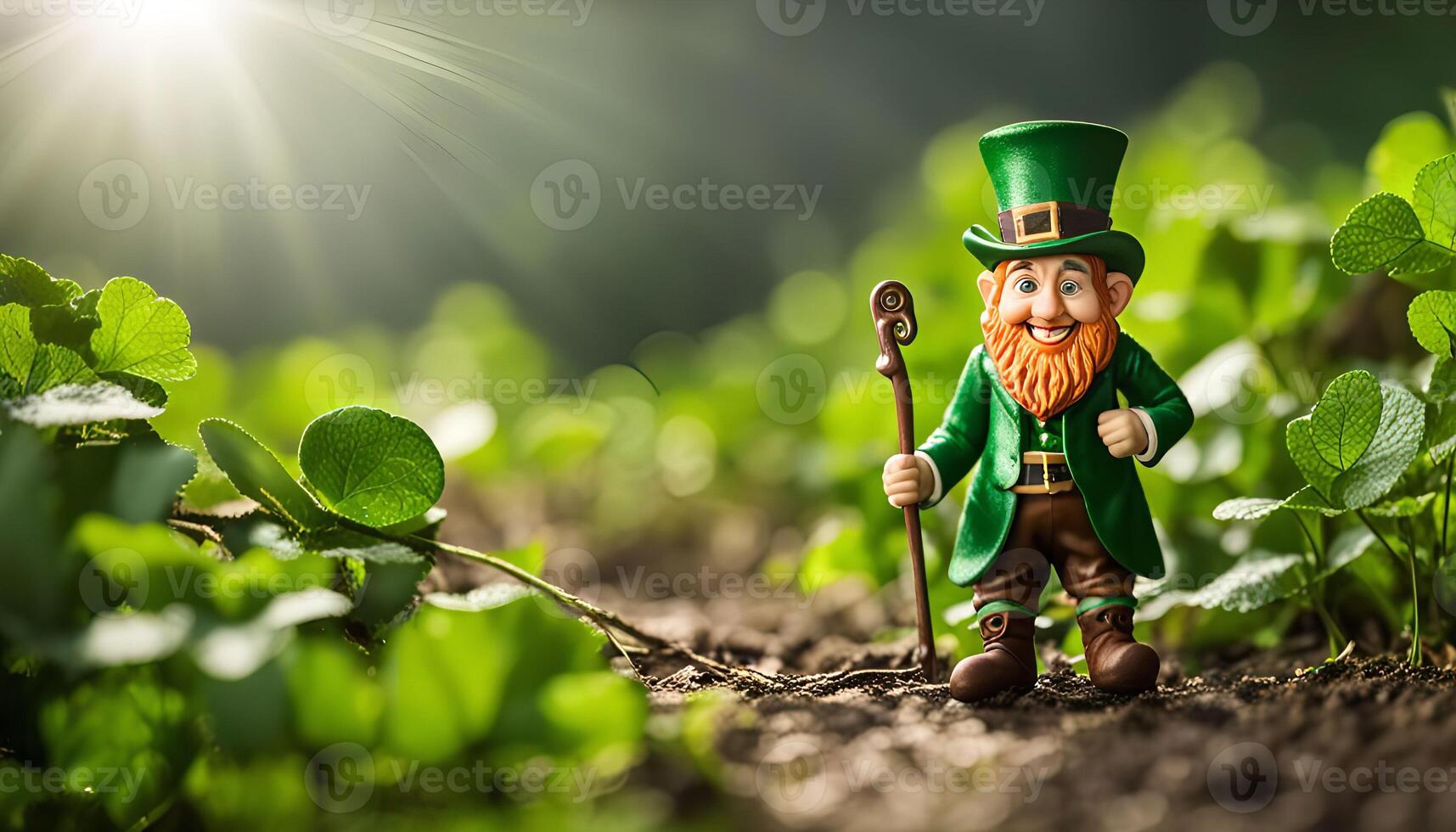 A Leprechaun Standing in a Lush Green Meadow photo