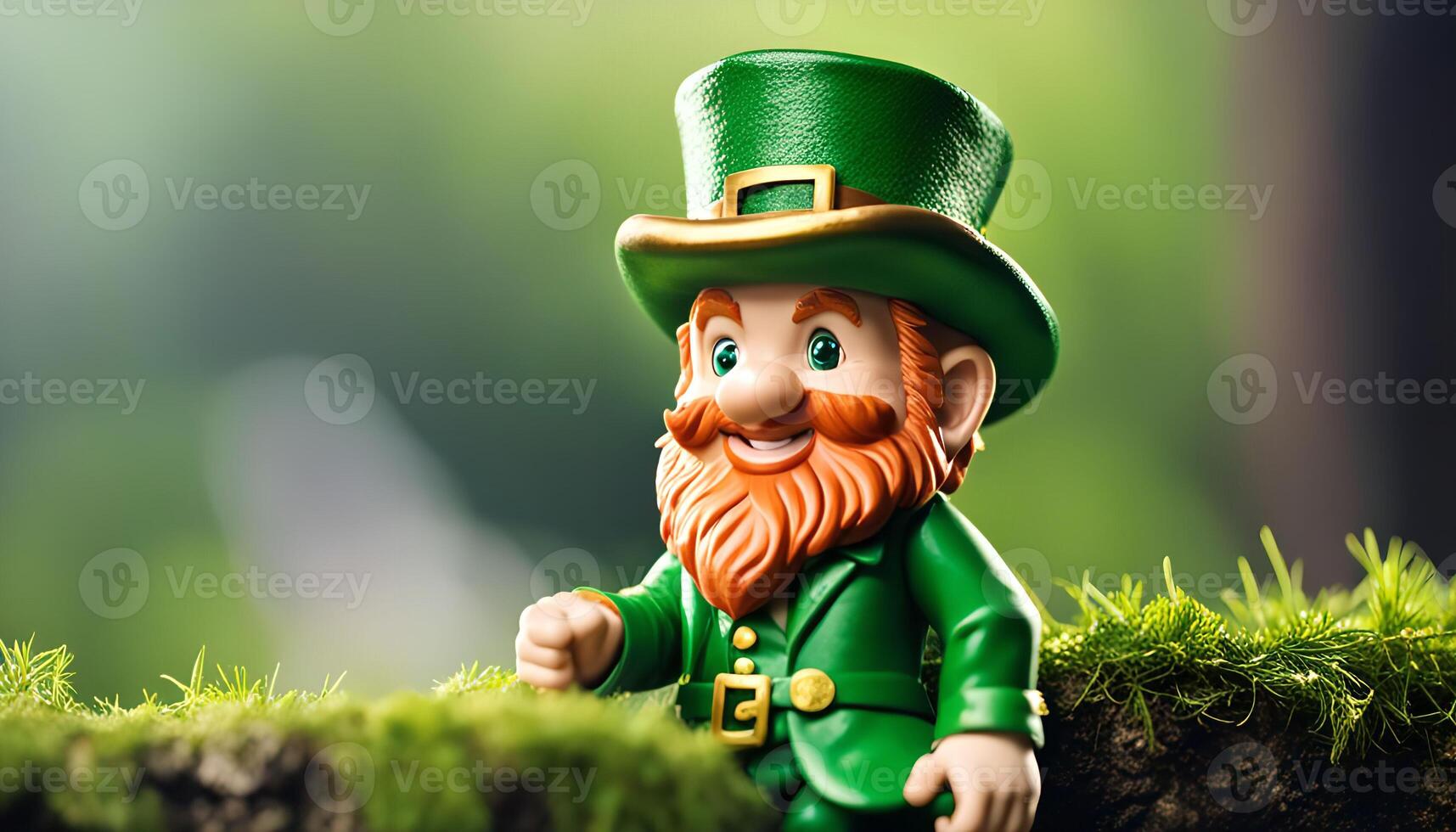 Leprechaun Figurine in a Green Setting photo