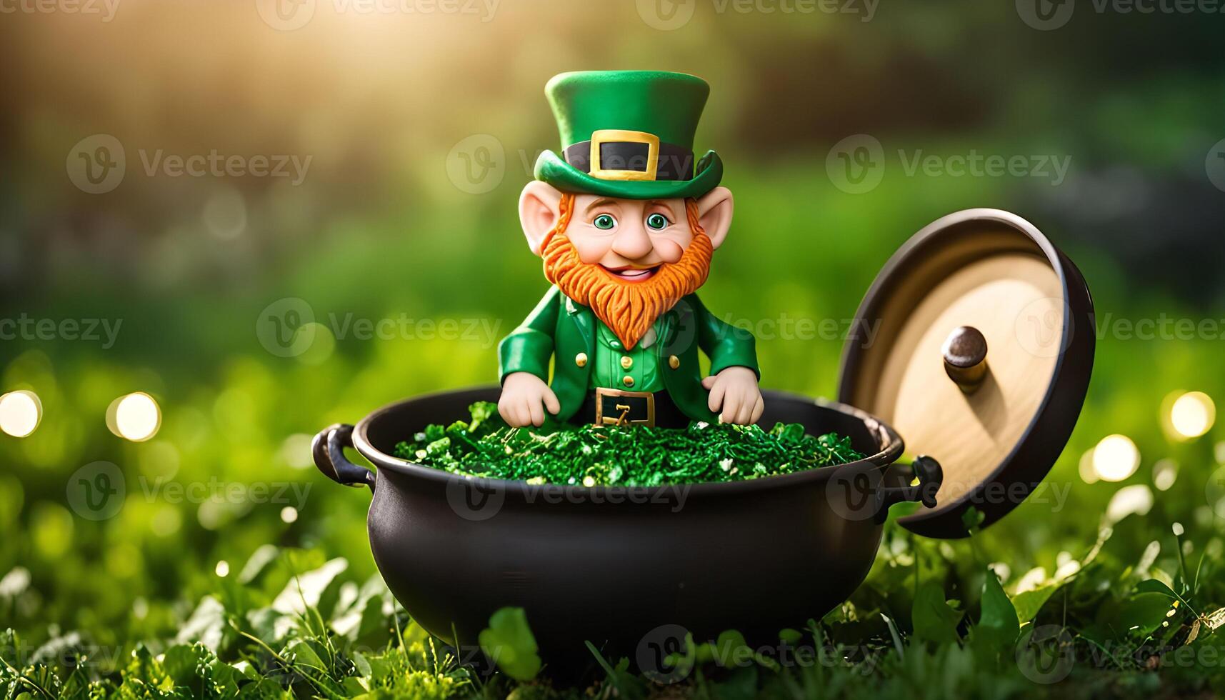 Leprechaun in Pot of Gold photo
