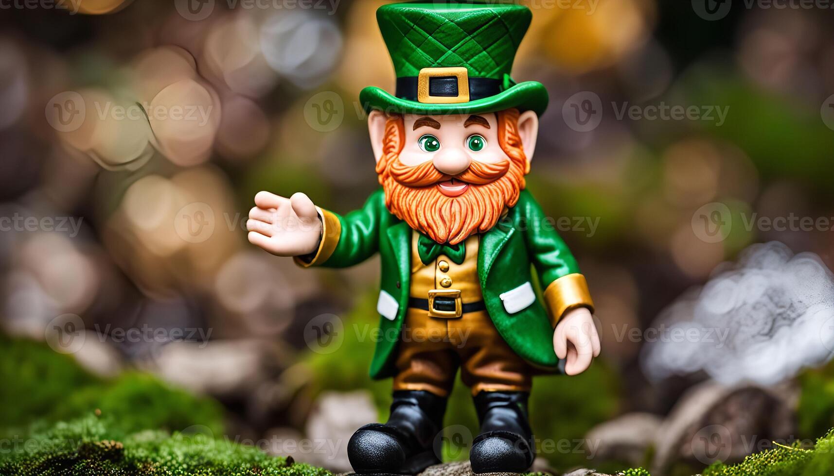 Leprechaun figurine with a friendly gesture photo