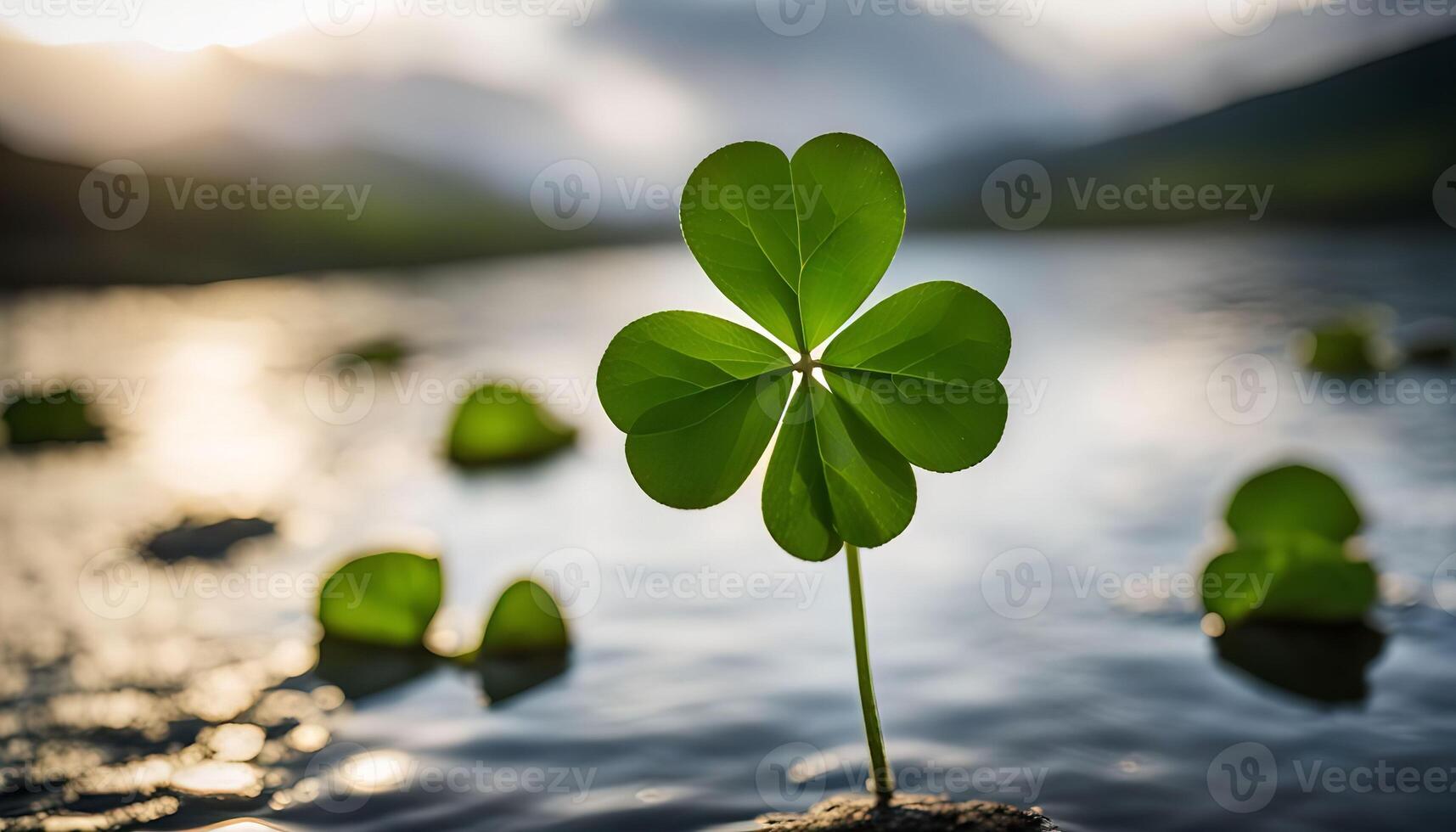 Four Leaf Clover in a Lake photo