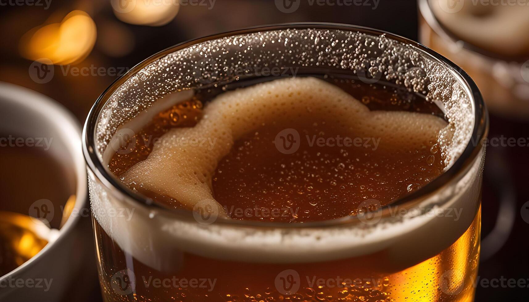 Close-Up of a Glass of Beer photo