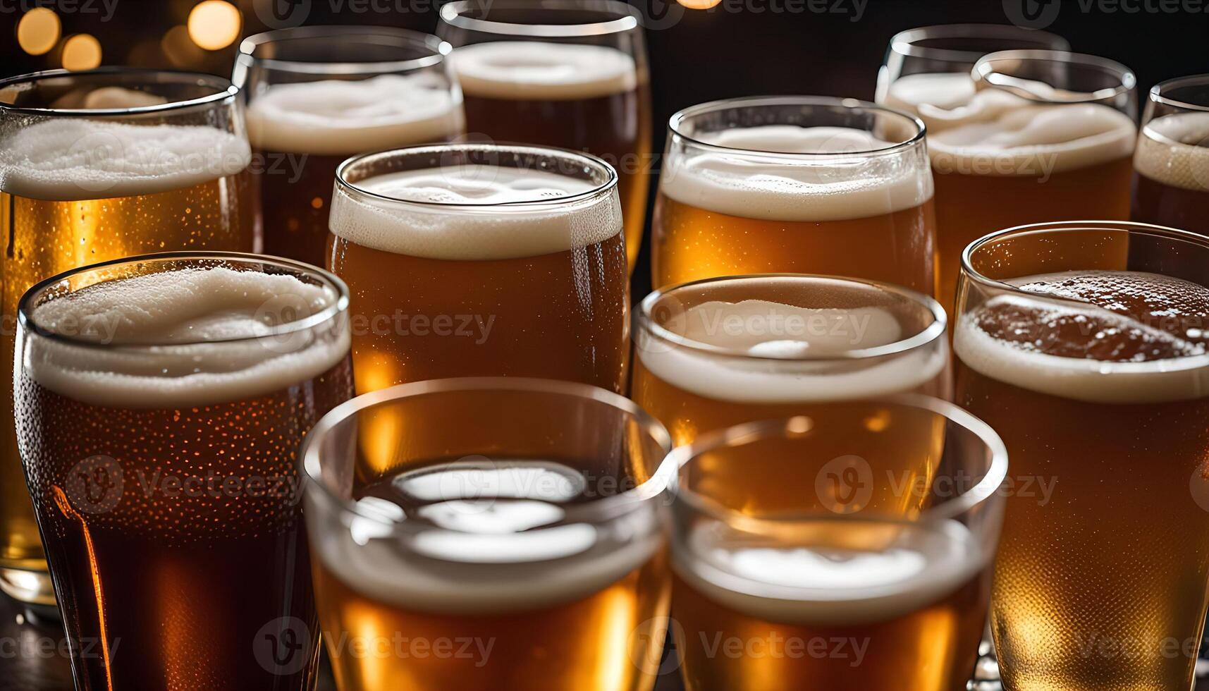 A Close-up of Glasses of Beer photo