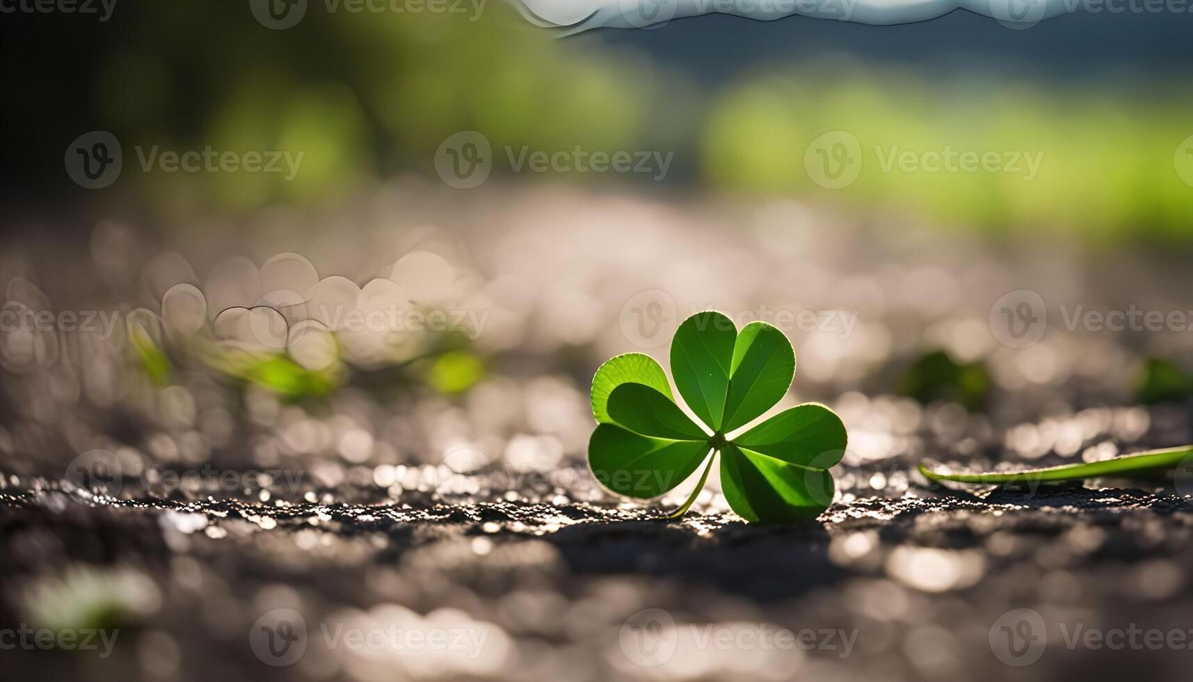 Single Clover on a Sunny Path photo