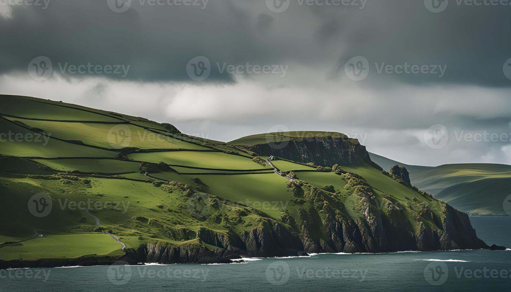 Rolling Hills and Dramatic Coastline photo