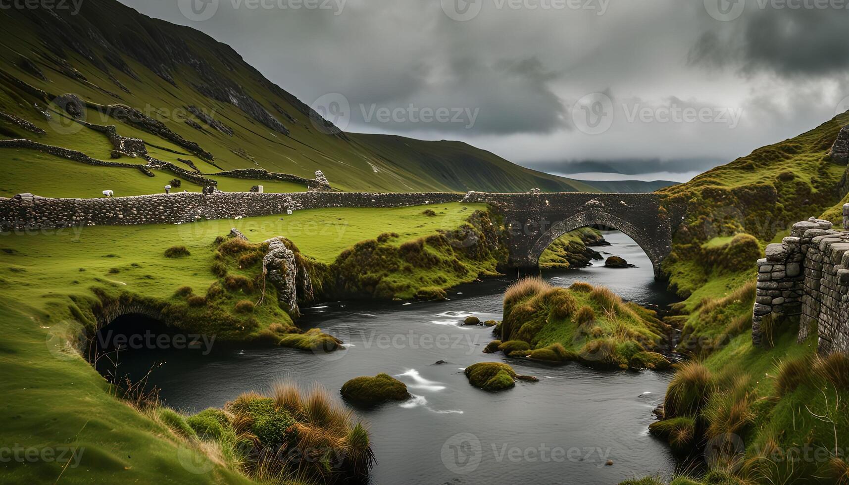 Stone Bridge Over a River photo