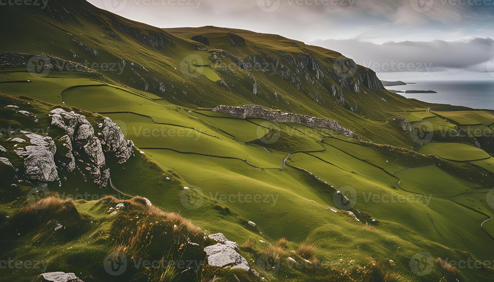 Rolling Hills and Coastline photo
