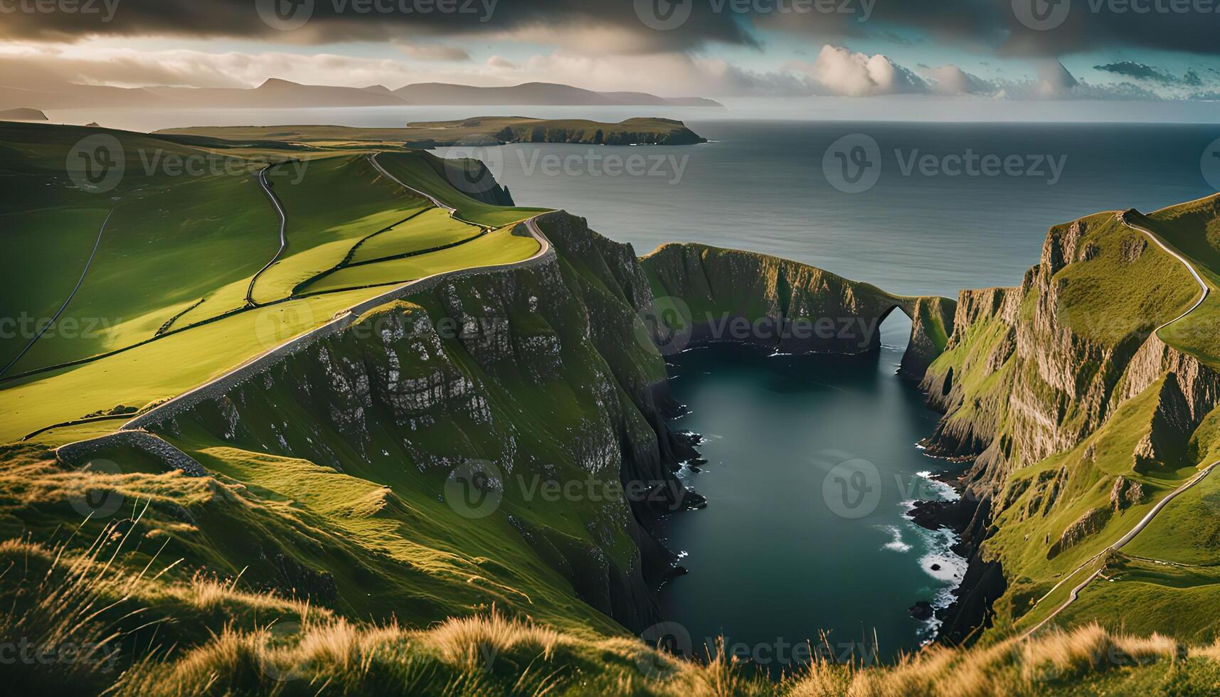 Stunning Cliffs and Sea Arch in Ireland photo