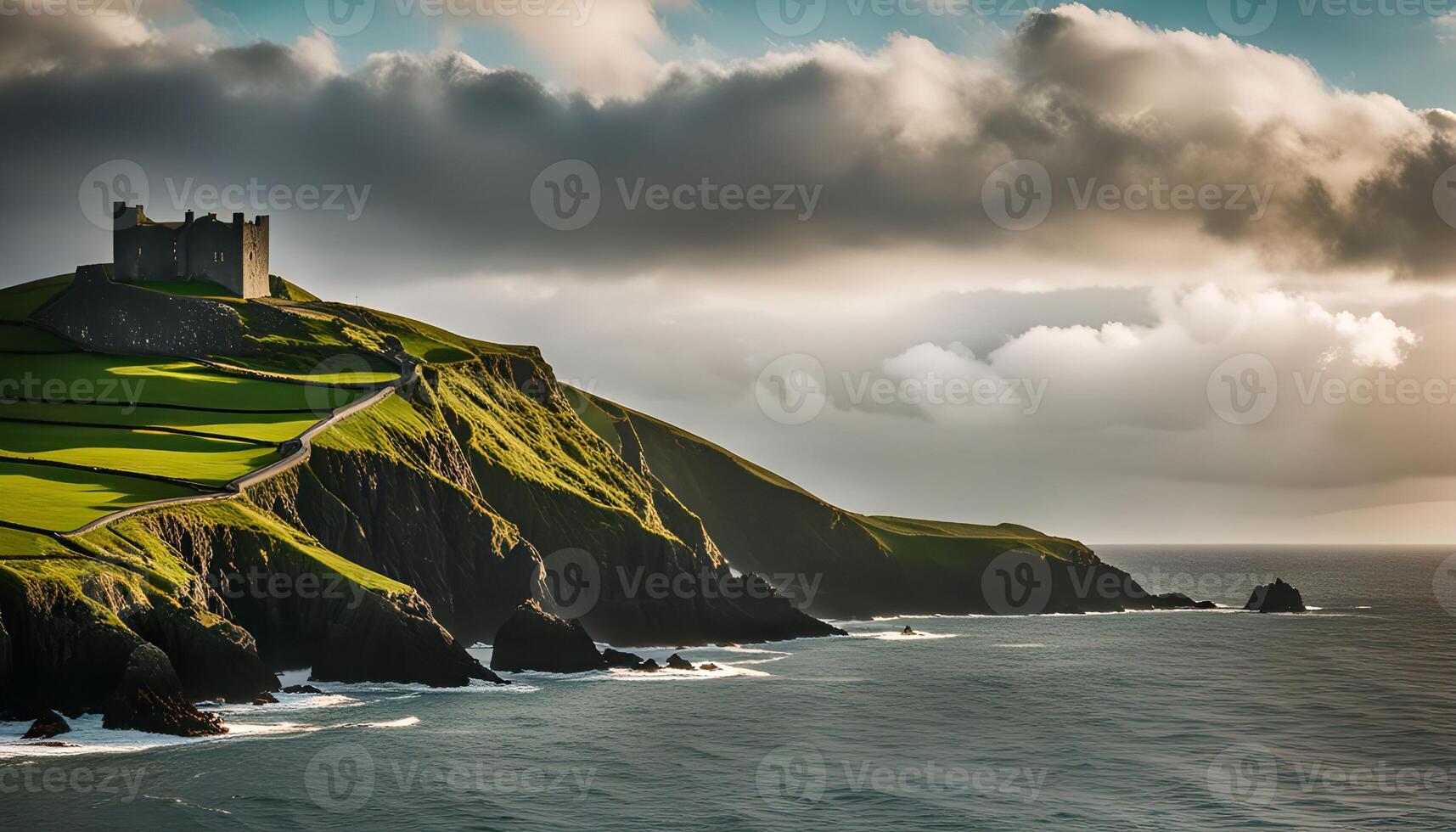 Ancient Castle on a Rugged Coast photo