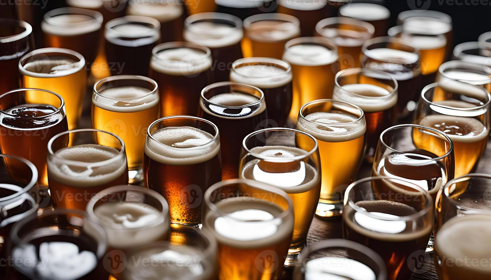A Close-Up of a Collection of Beer Glasses photo