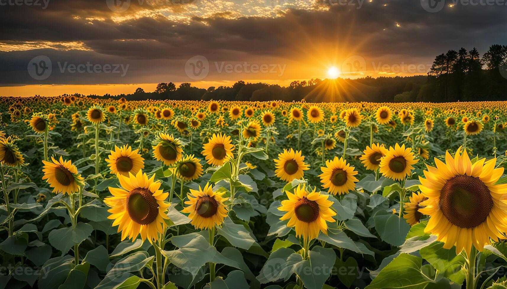 Sunflowers Field at Sunset photo