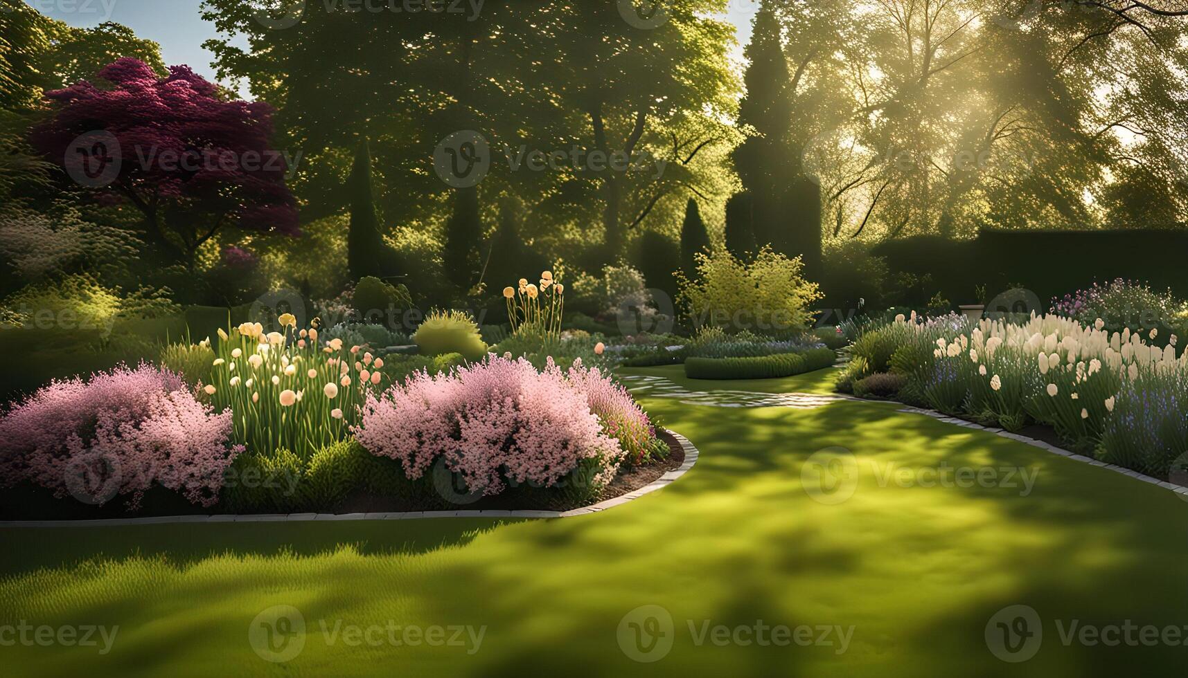 Serene Garden at Sunrise photo