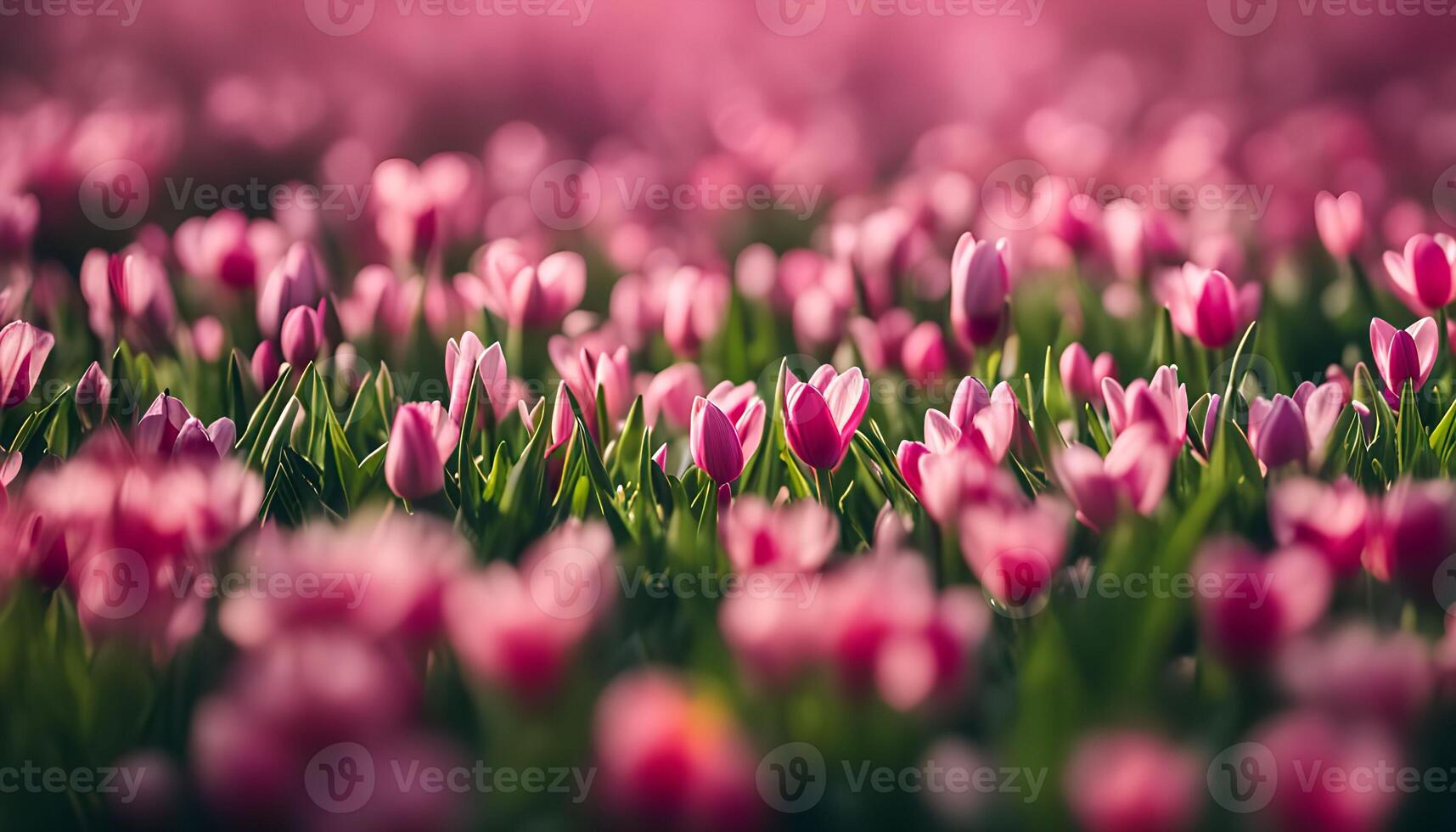 Pink Tulip Field in Bloom photo