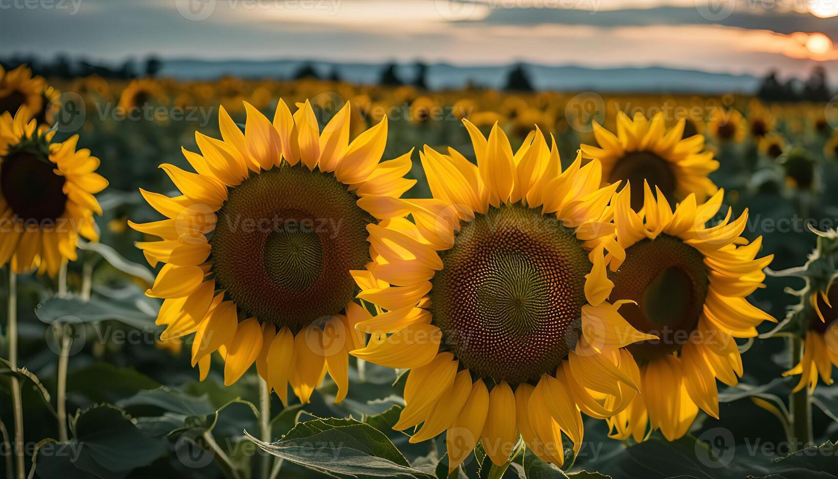 Sunflowers Field at Sunset photo