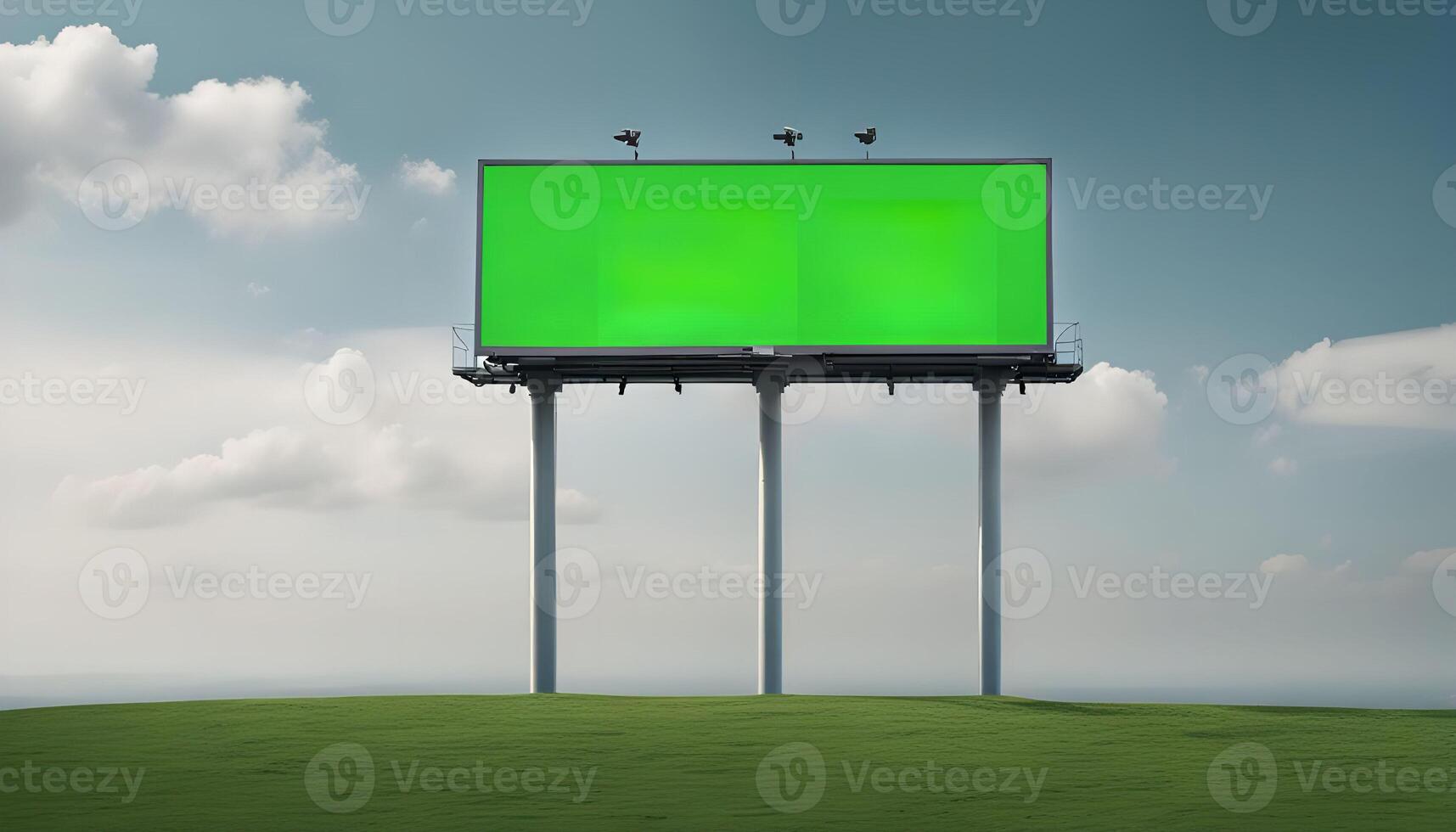 Green Screen Billboard in a Meadow photo