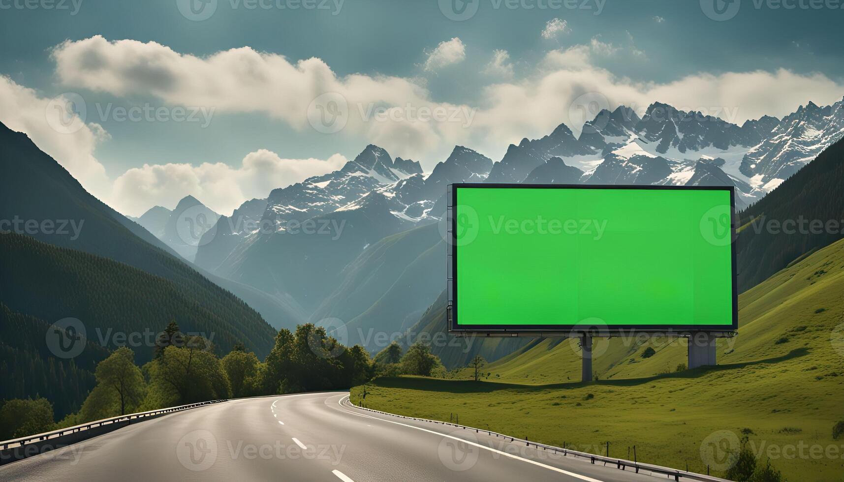 Blank Billboard Mountain Road photo