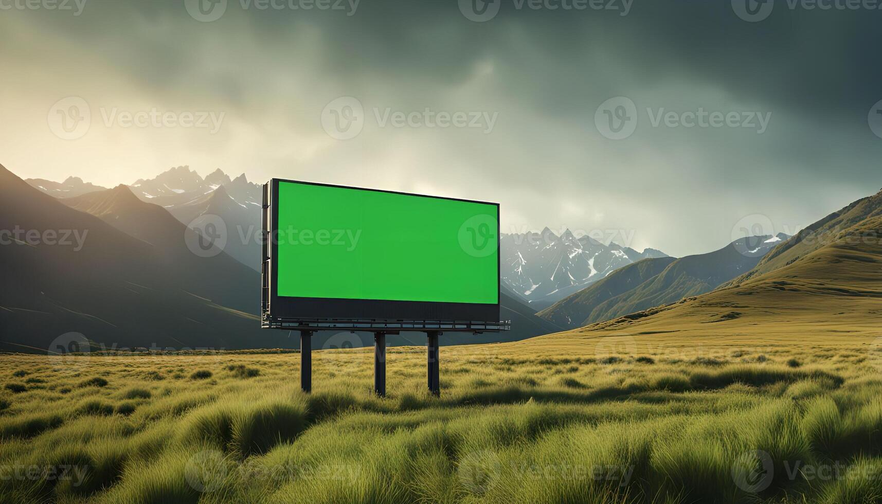 Billboard in Mountainous Landscape photo
