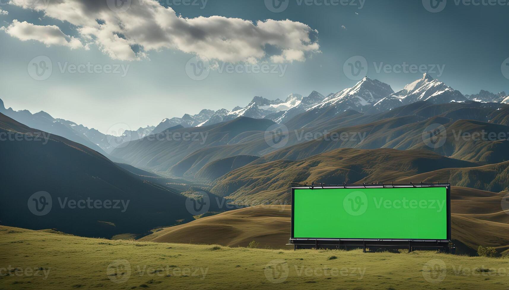 Green Screen Billboard in the Mountains photo