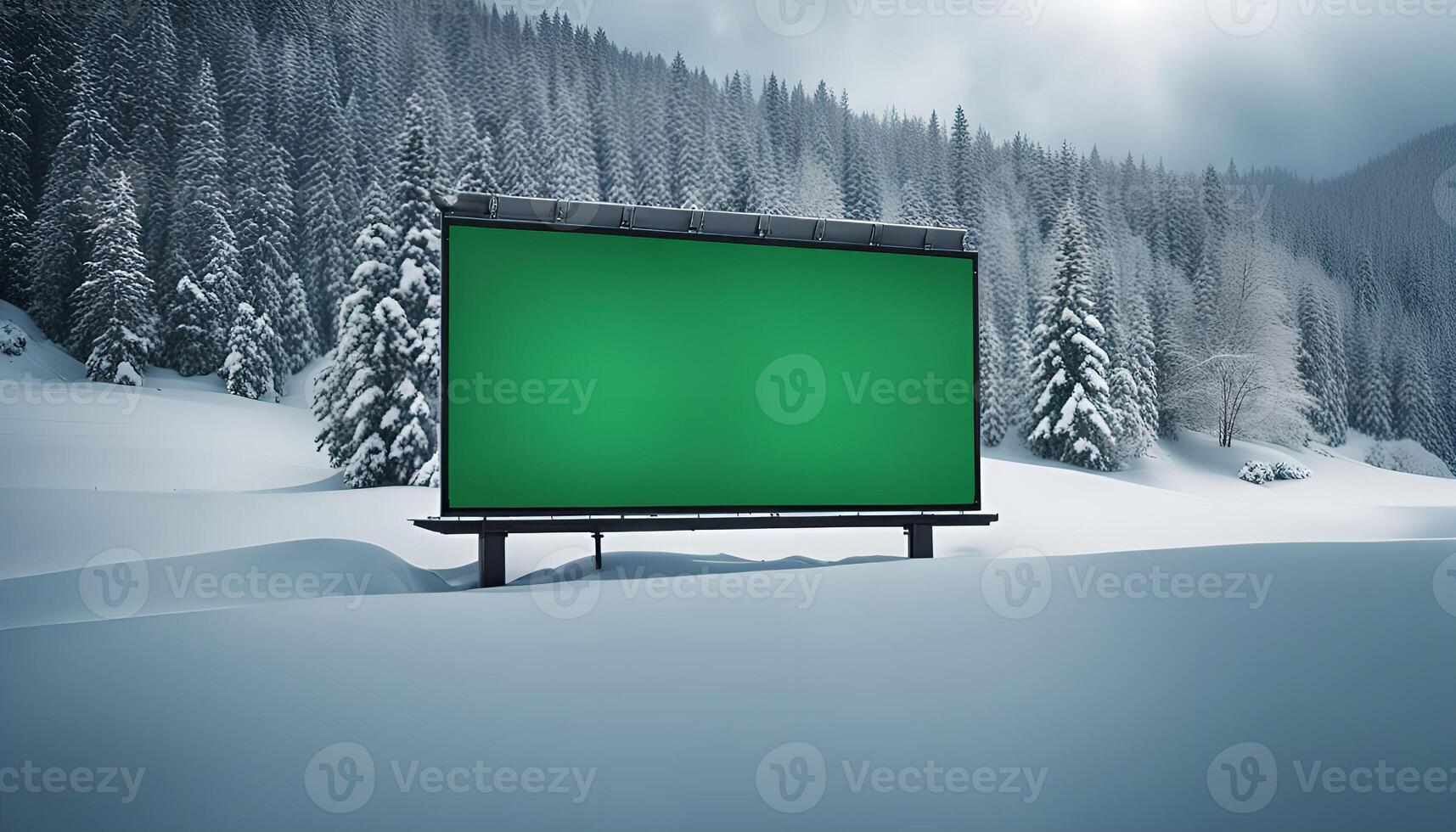 Billboard in Snowy Mountains photo