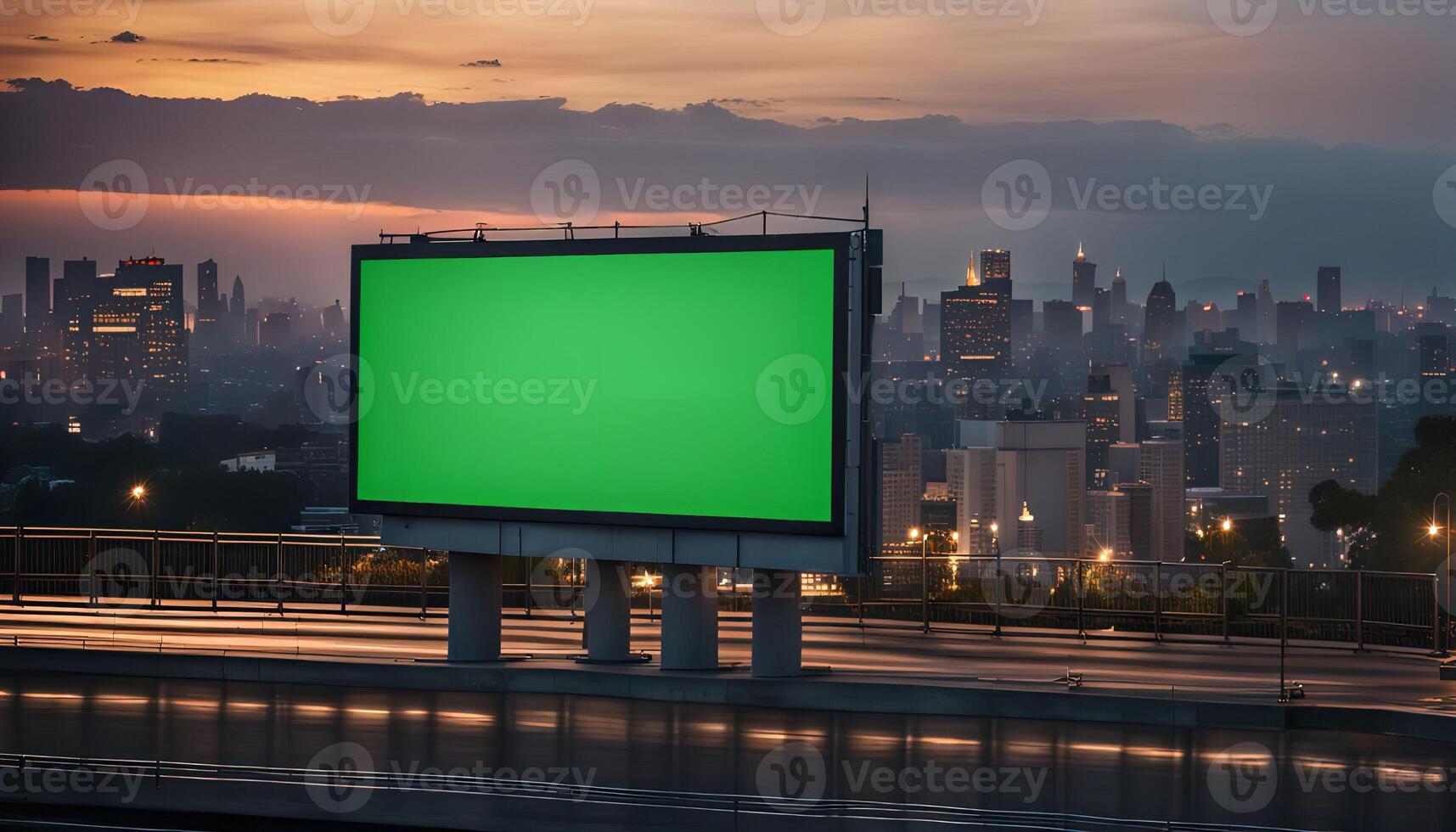 Billboard in the City at Dusk photo