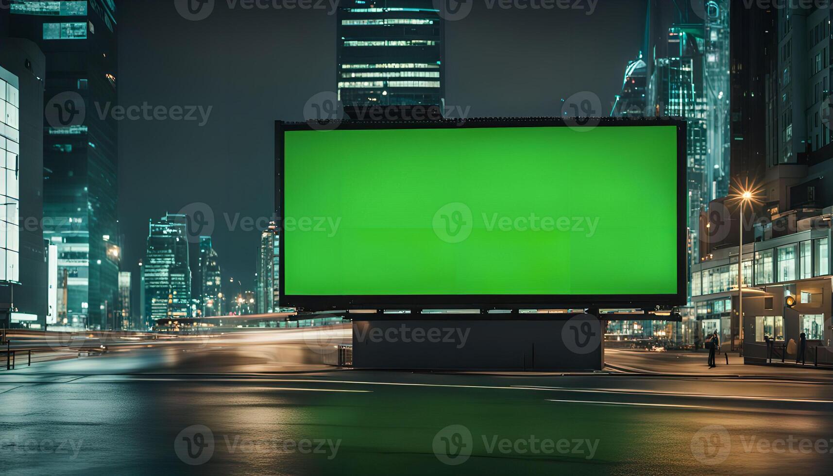 Green Screen Billboard in a City photo