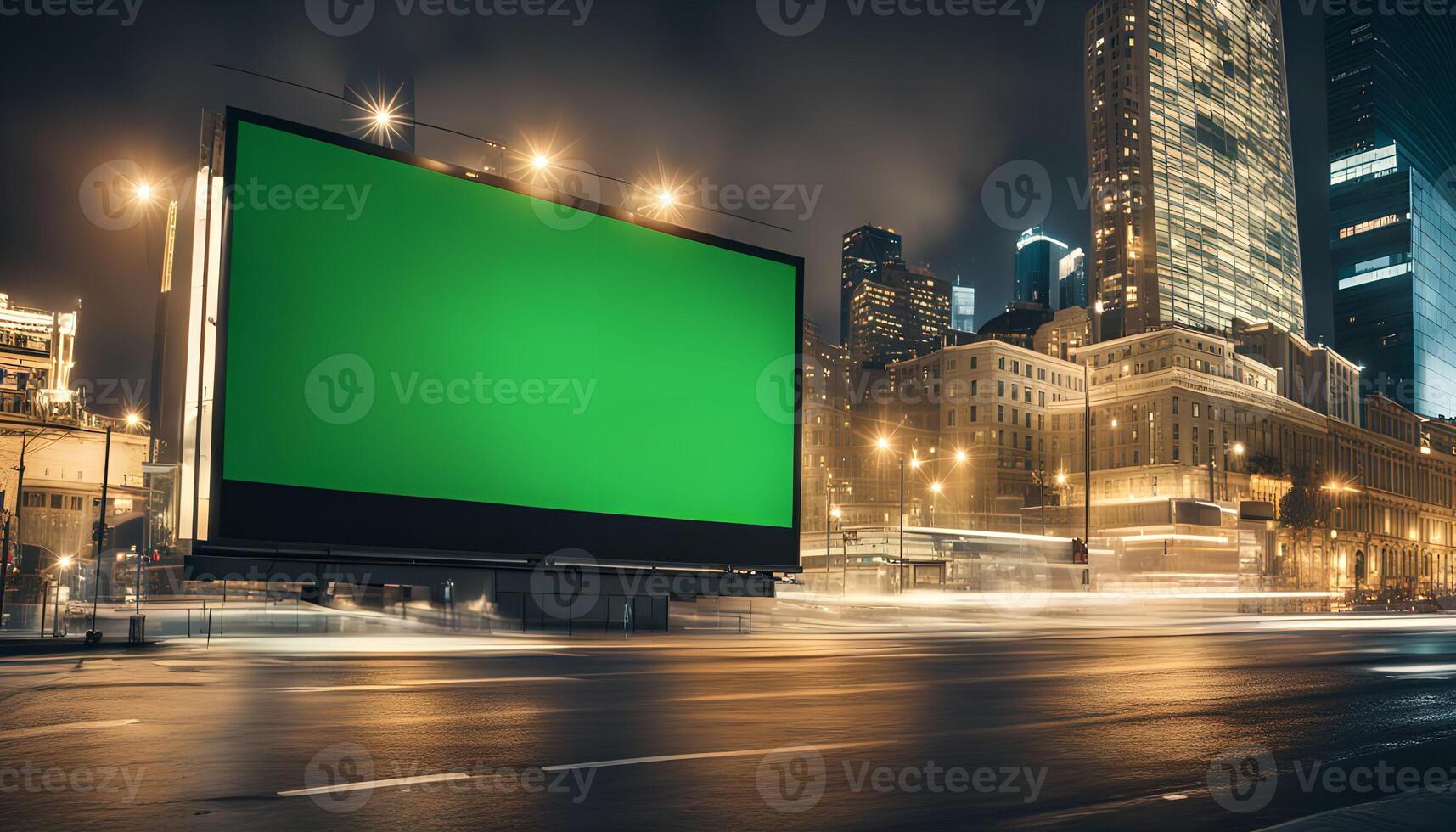 Billboard in a City at Night photo