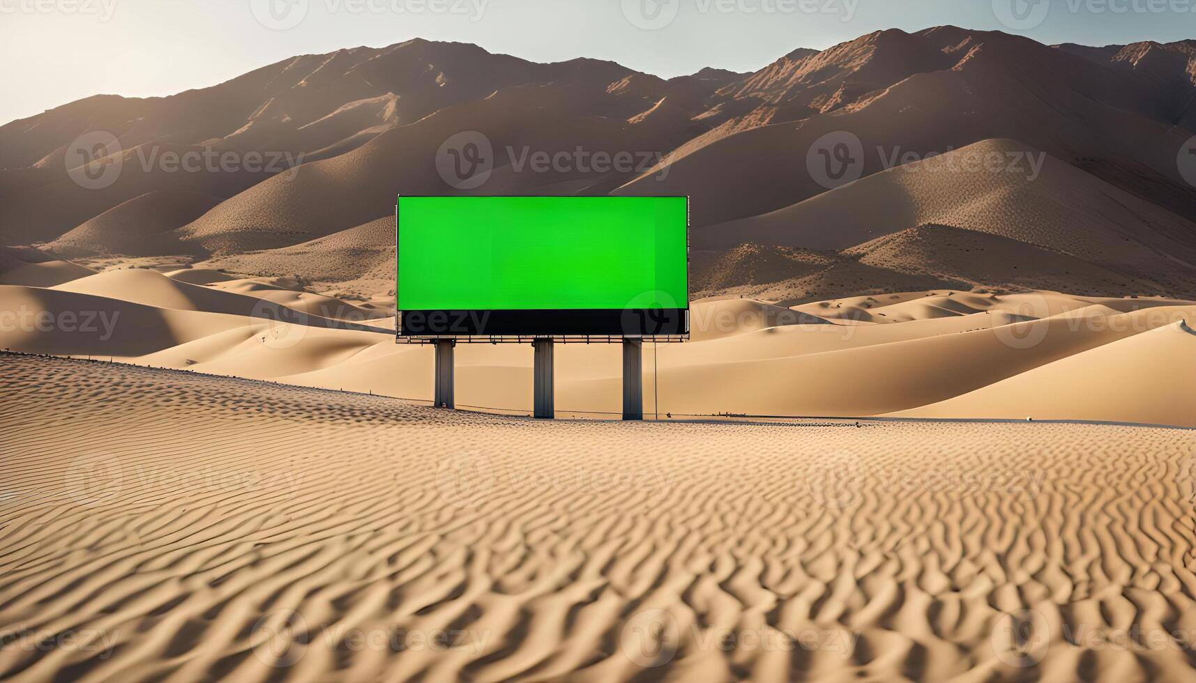 Green Screen Billboard in Desert photo