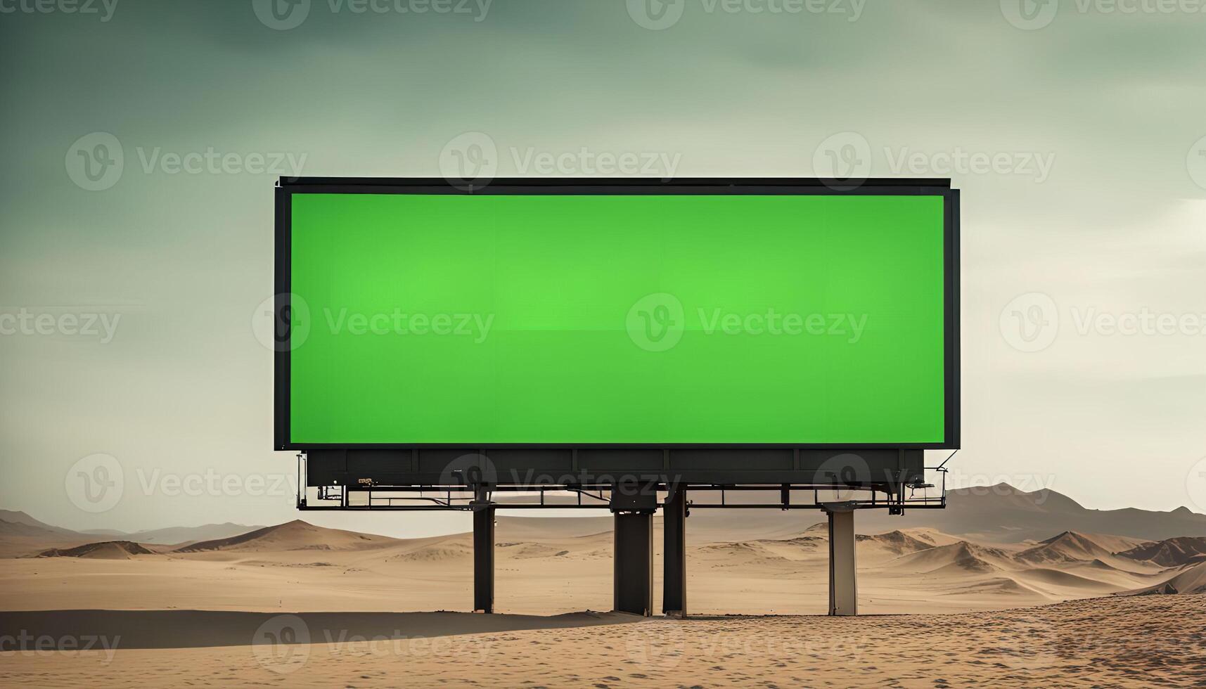 Blank Billboard in a Desolate Desert photo