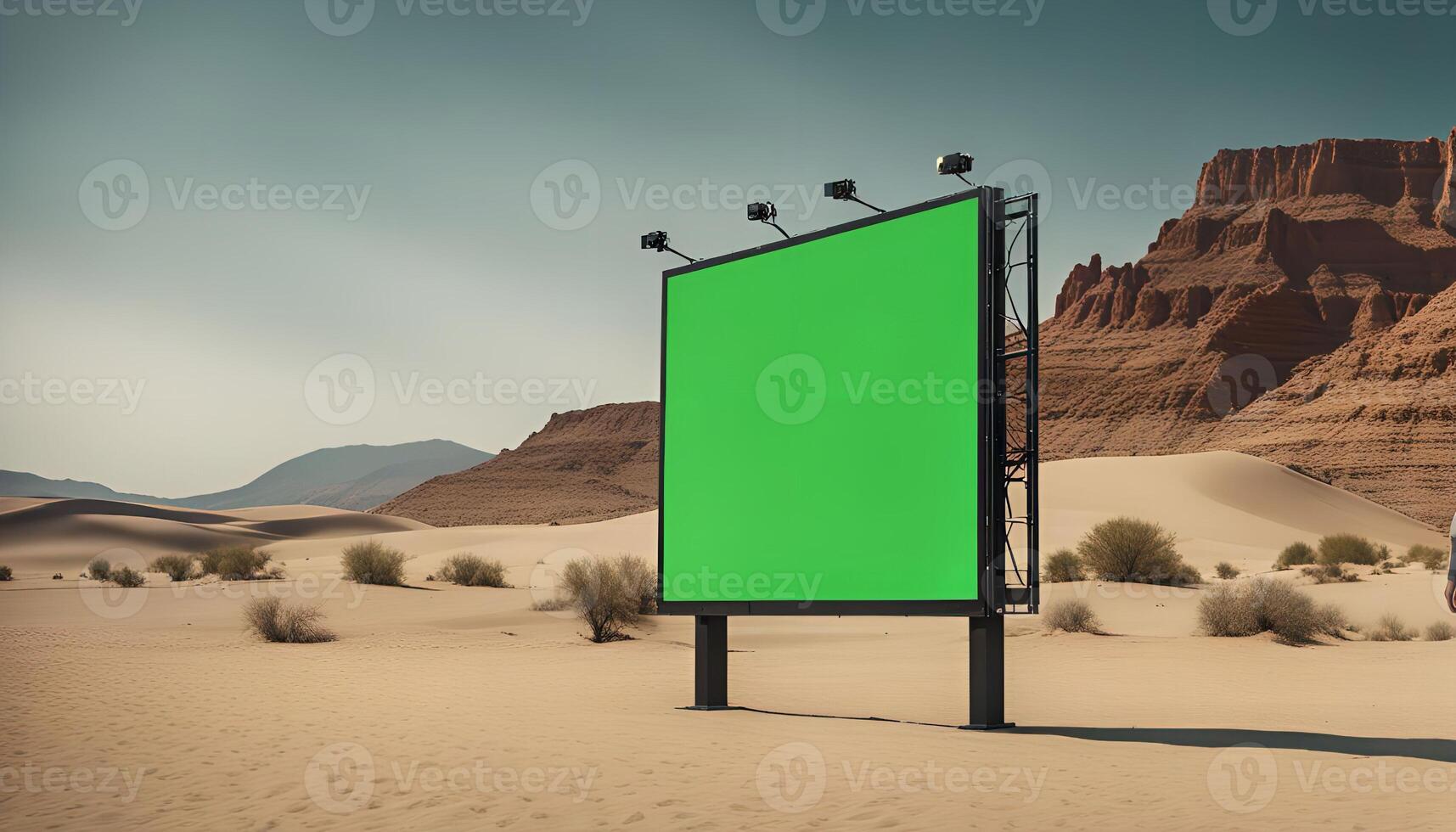 Green Screen Billboard in the Desert photo