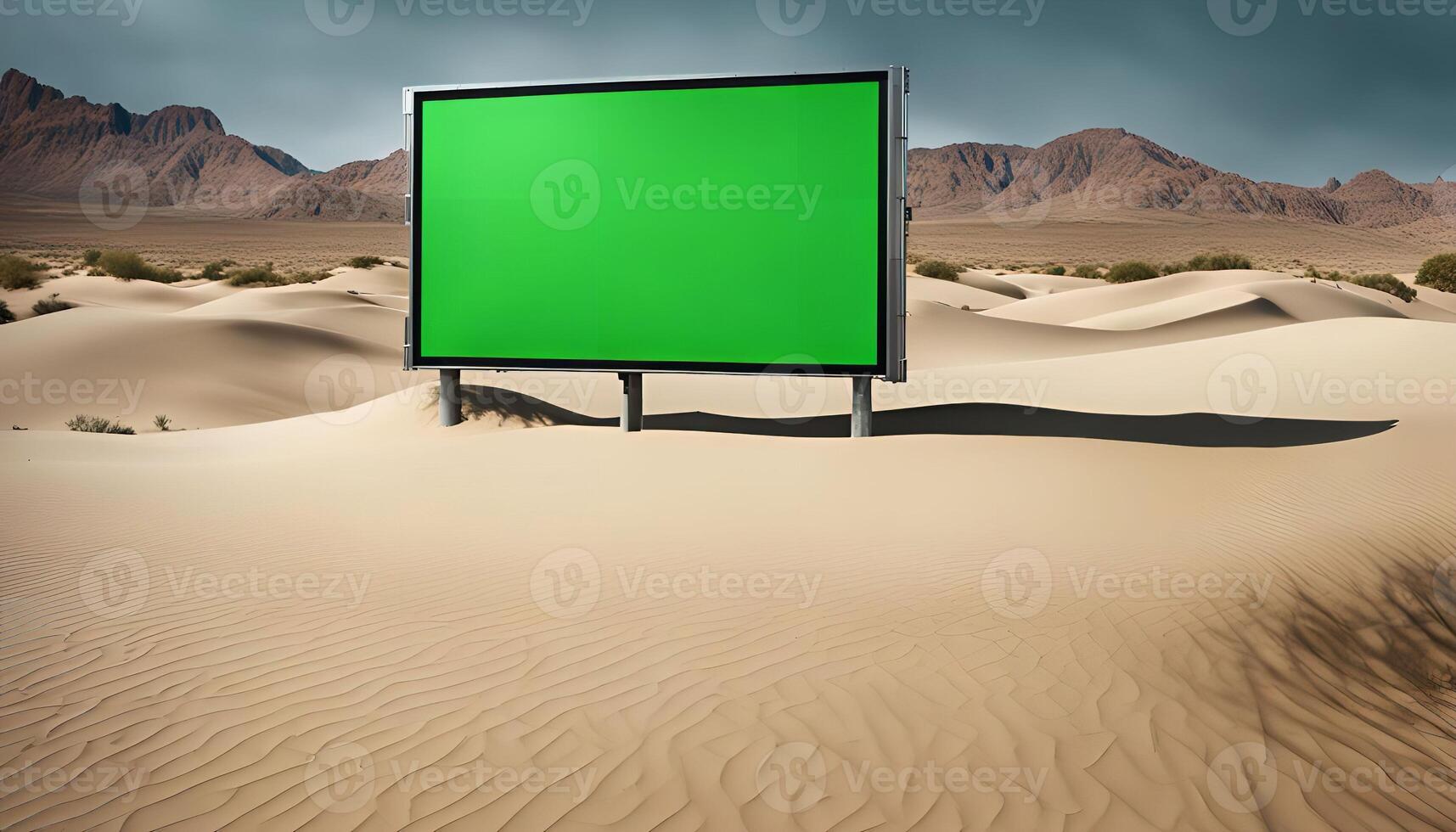 Green Screen Billboard in a Desert photo
