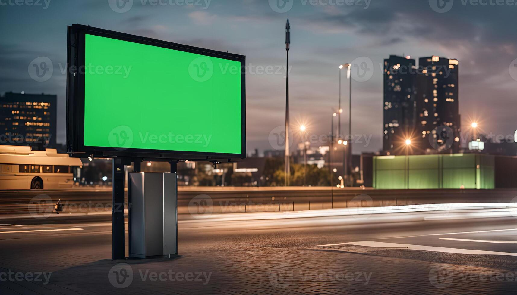 Billboard in City at Night photo