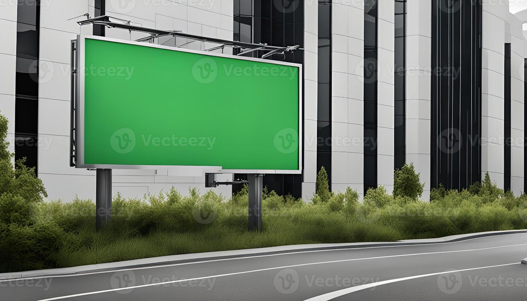 Blank Billboard in City photo